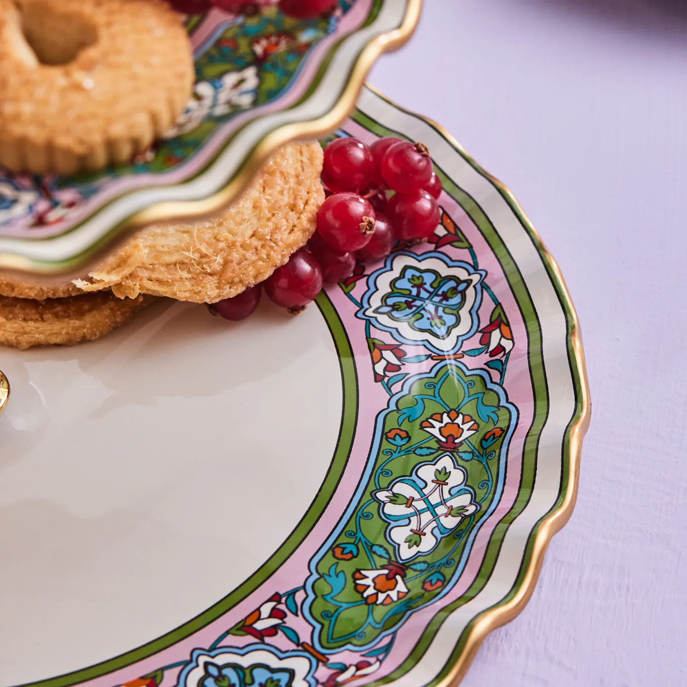 Karaca Cybele 7 Piece Glass Cake Stand Serveware Set for 6 People, Multi - Image 4