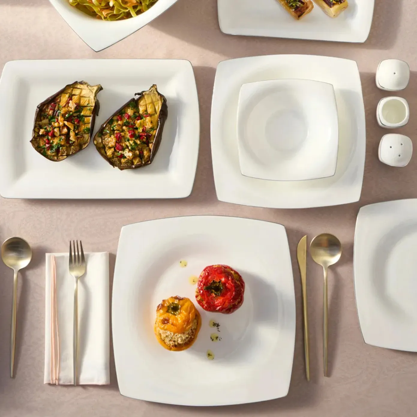 Karaca Fine Pearl Dara 58-Piece Dinner Set for 12 People, Platinum - Image 4