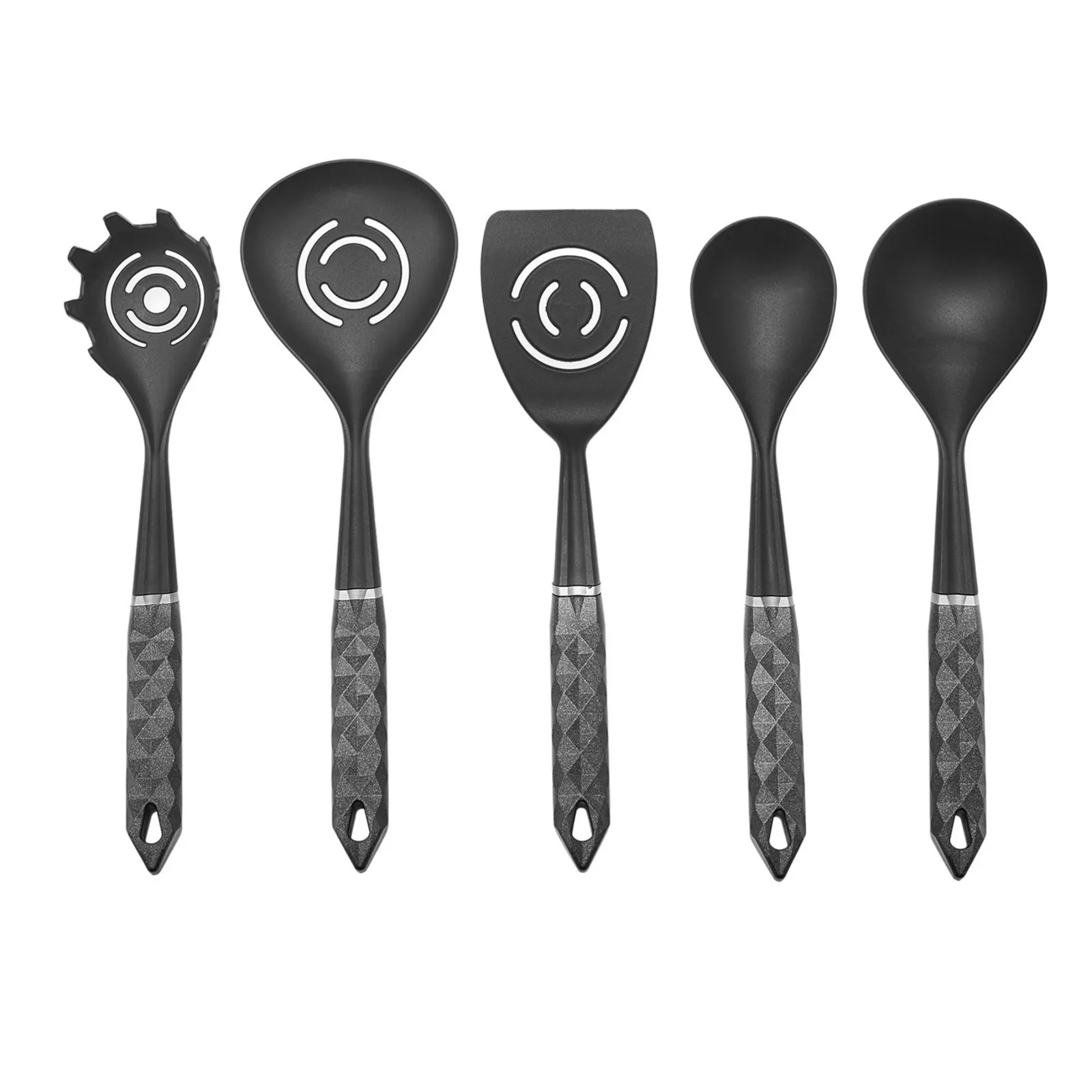 Karaca Diamond 5 Piece Kitchen Utensil Set with Stand, Multi - Image 3