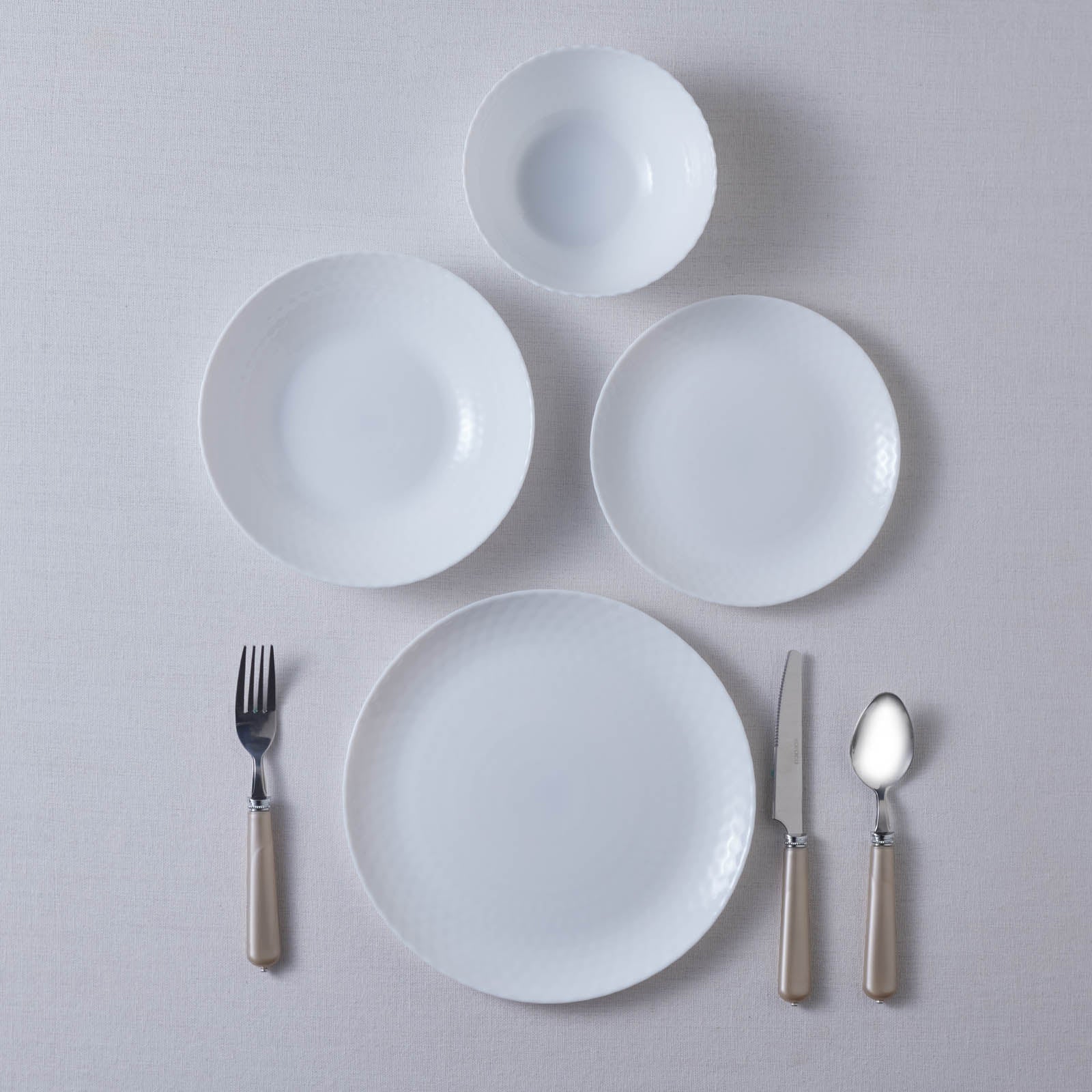 Karaca Diamond 24-Piece Glass Dinner Set for 6 People, White - Image 8