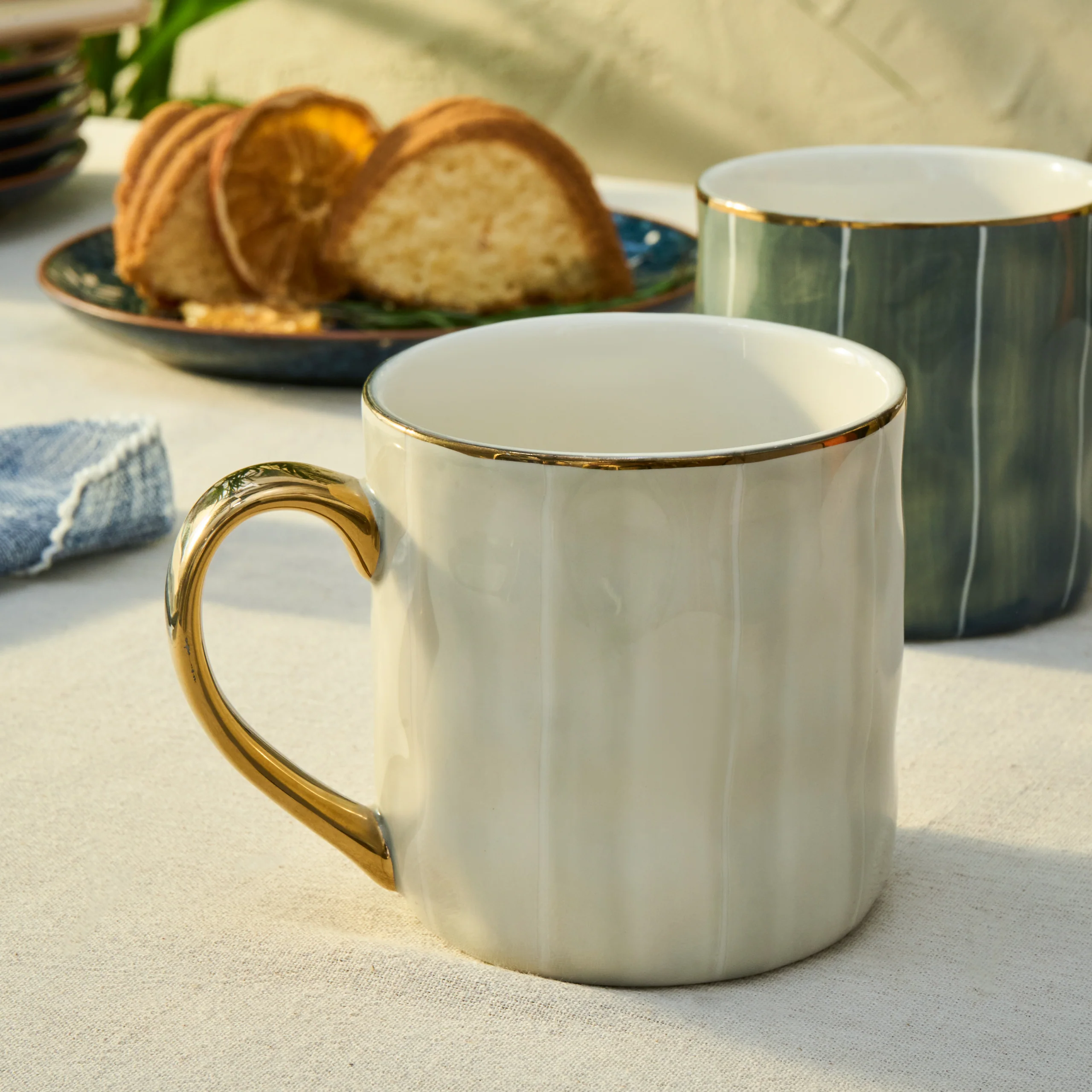 Karaca Diego 2 Piece Stoneware Mug Set, 350ml, Multicolour - Image 2