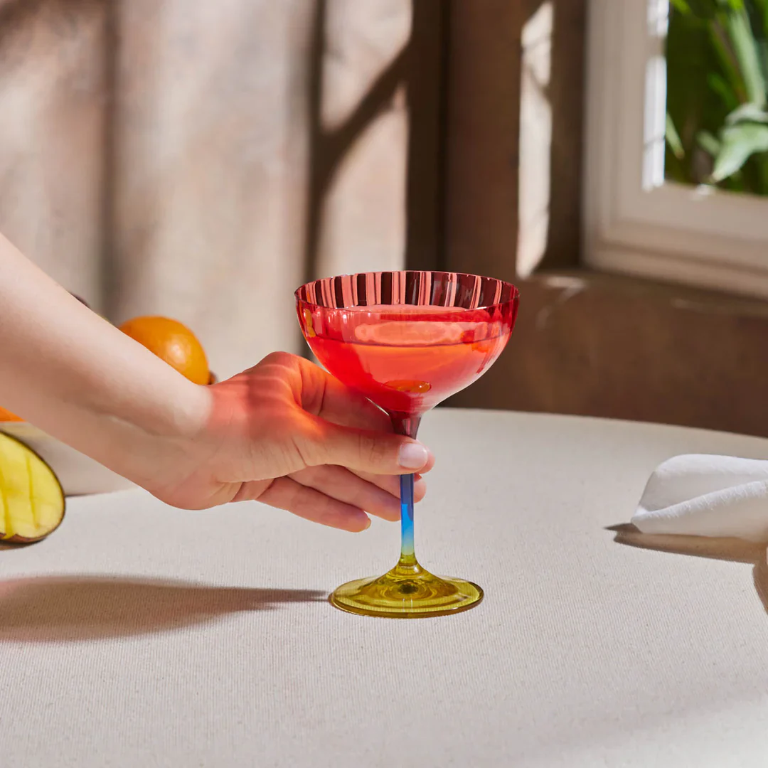 Karaca Dolce Martini Cocktail Glass, 210ml, Red