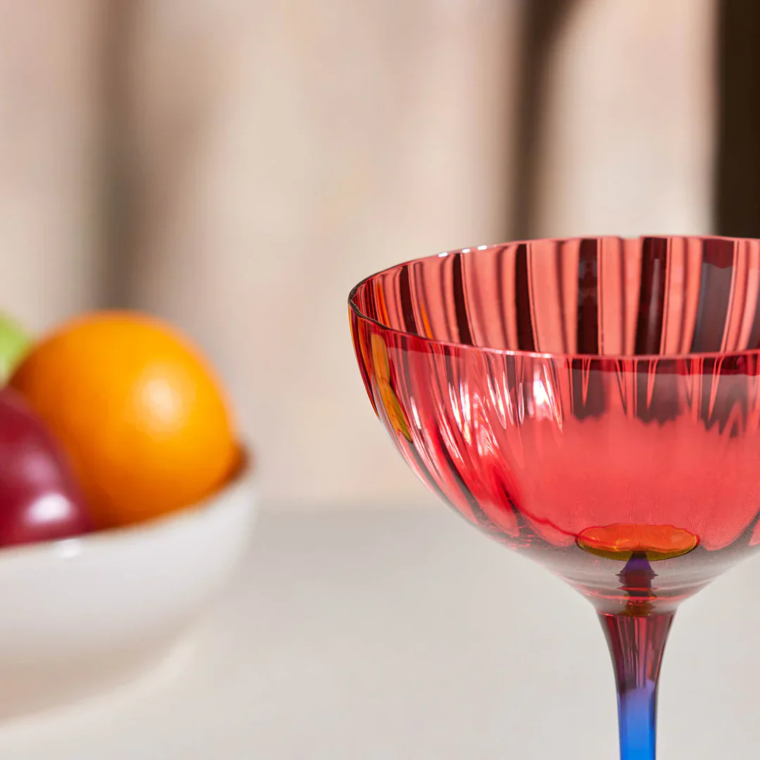 Karaca Dolce Martini Cocktail Glass, 210ml, Red - Image 3