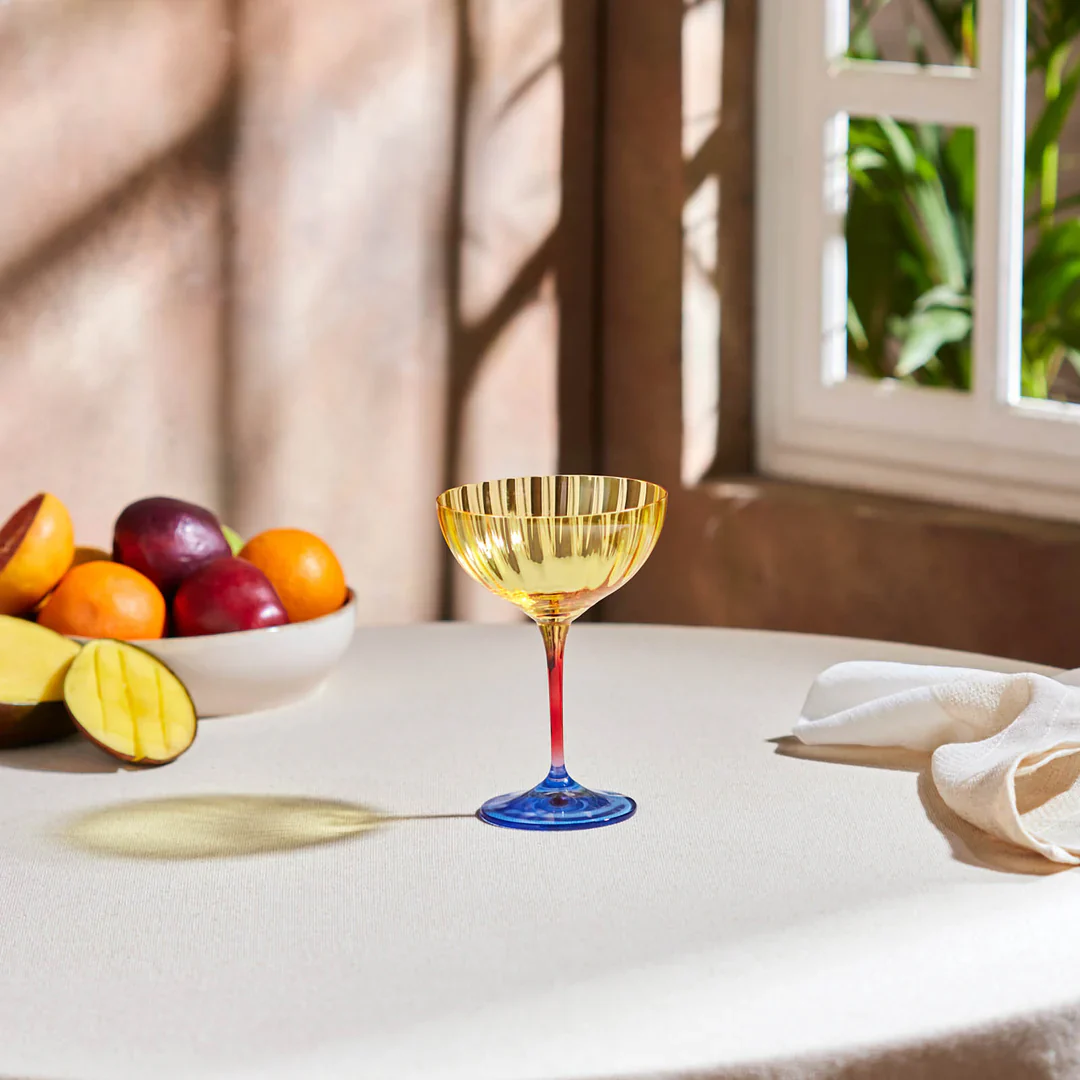 Karaca Yellow Martini Cocktail Glass, 210ml, Yellow - Image 5