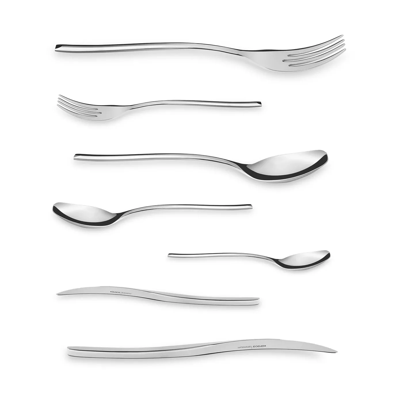Karaca Dora 84-Piece 316+ Stainless Steel Cutlery Set for 12 People, Silver - Image 10