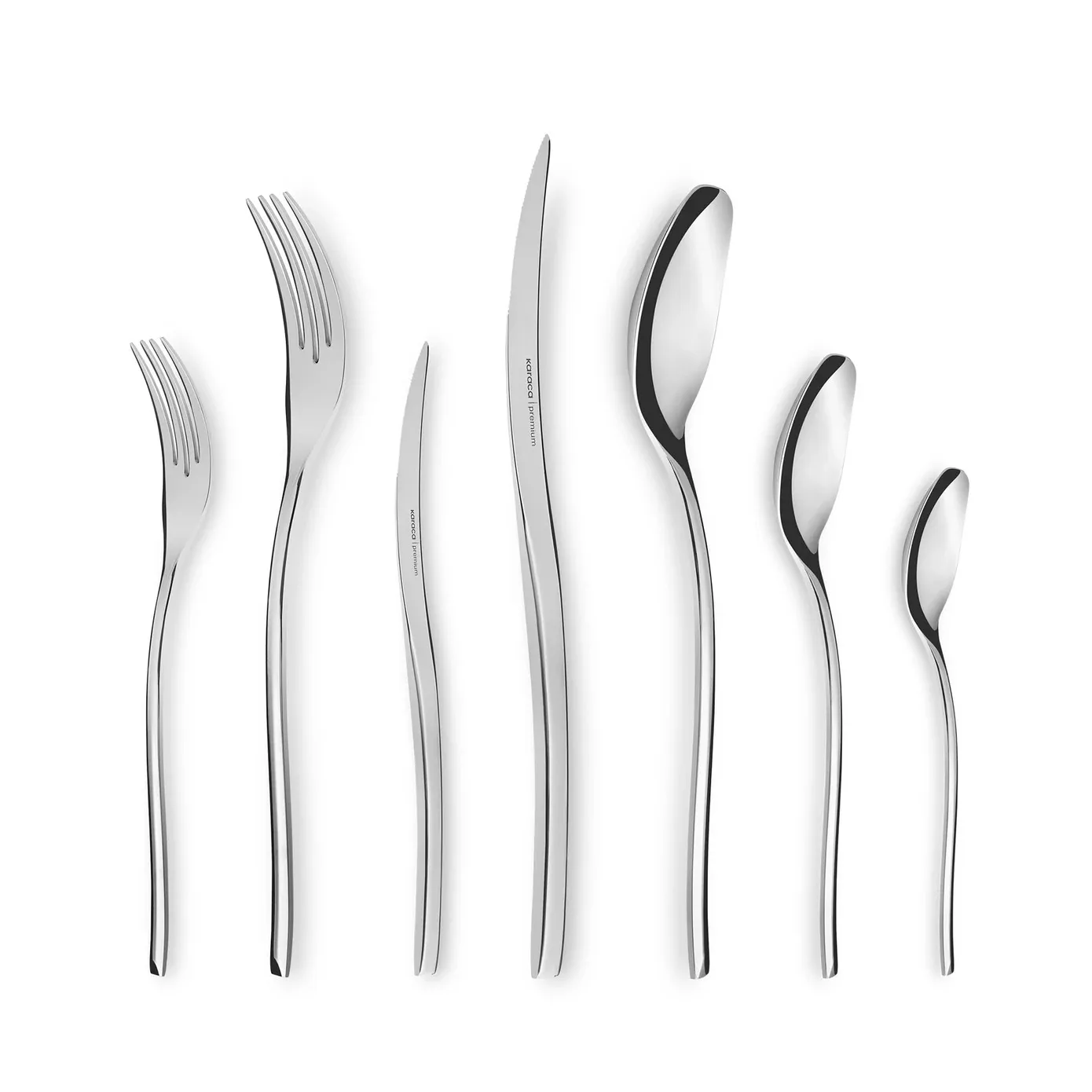 Karaca Dora 84-Piece 316+ Stainless Steel Cutlery Set for 12 People, Silver - Image 11
