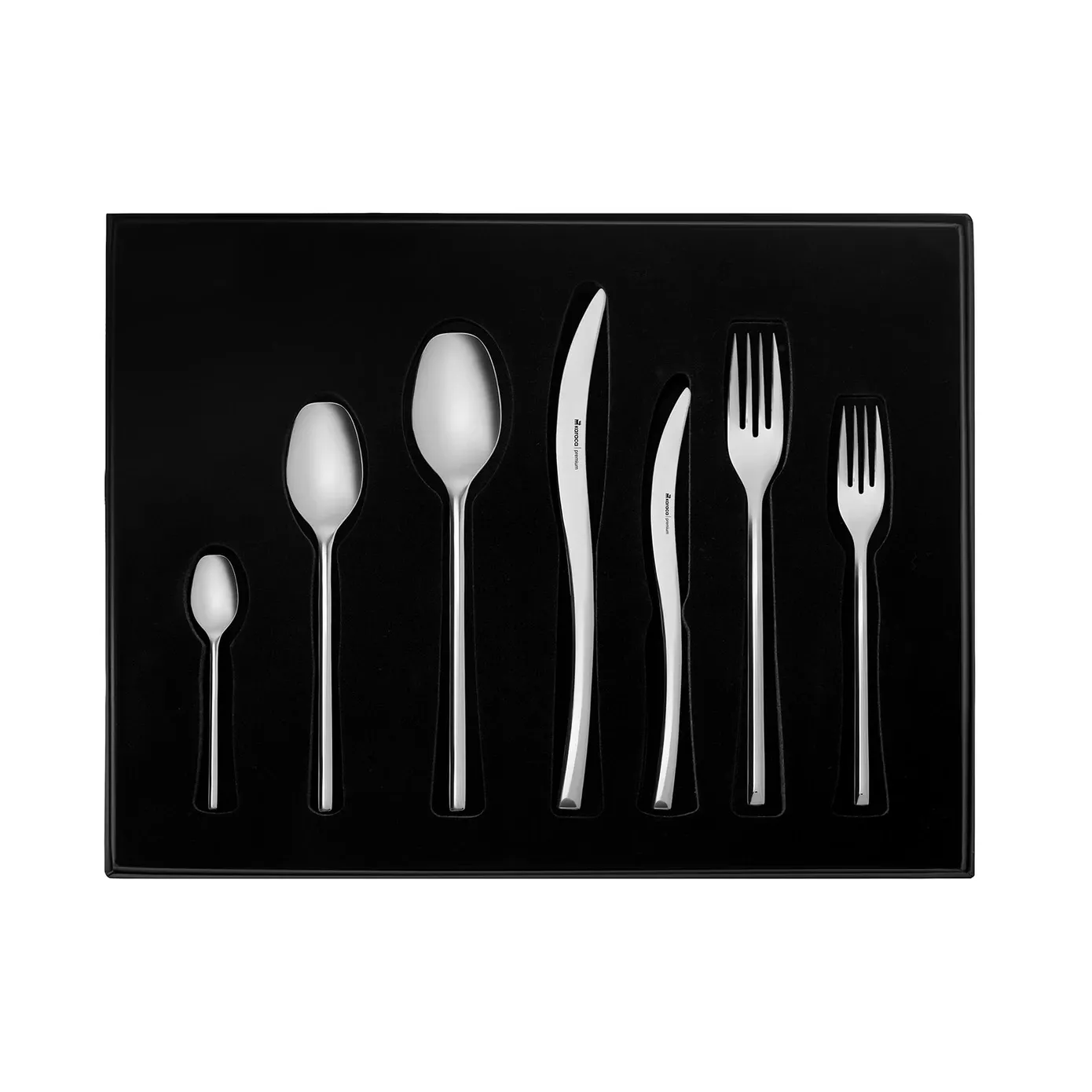 Karaca Dora 84-Piece 316+ Stainless Steel Cutlery Set for 12 People, Silver - Image 16