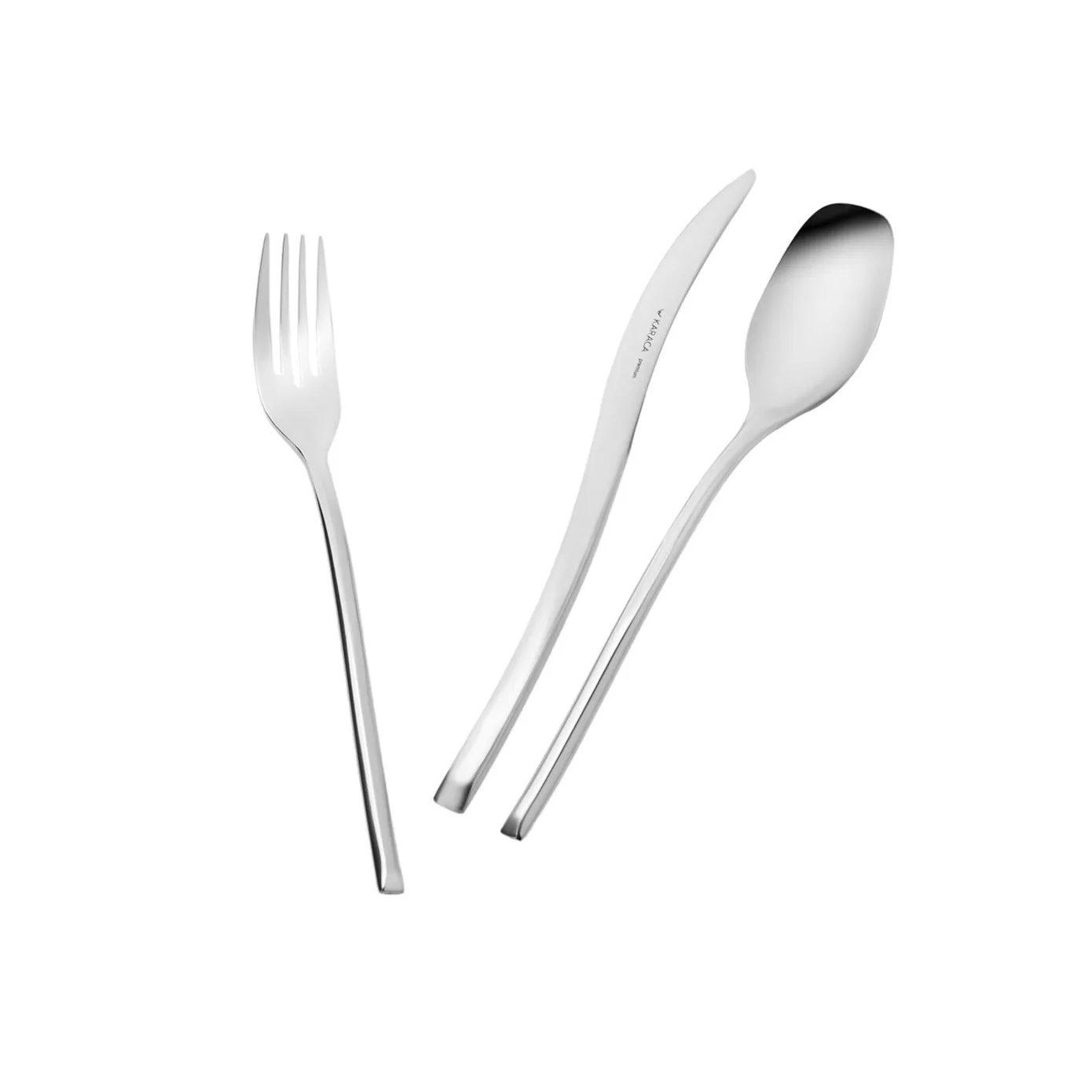 Karaca Dora 84-Piece Stainless Steel Cutlery Set for 12 People, Silver - Image 3