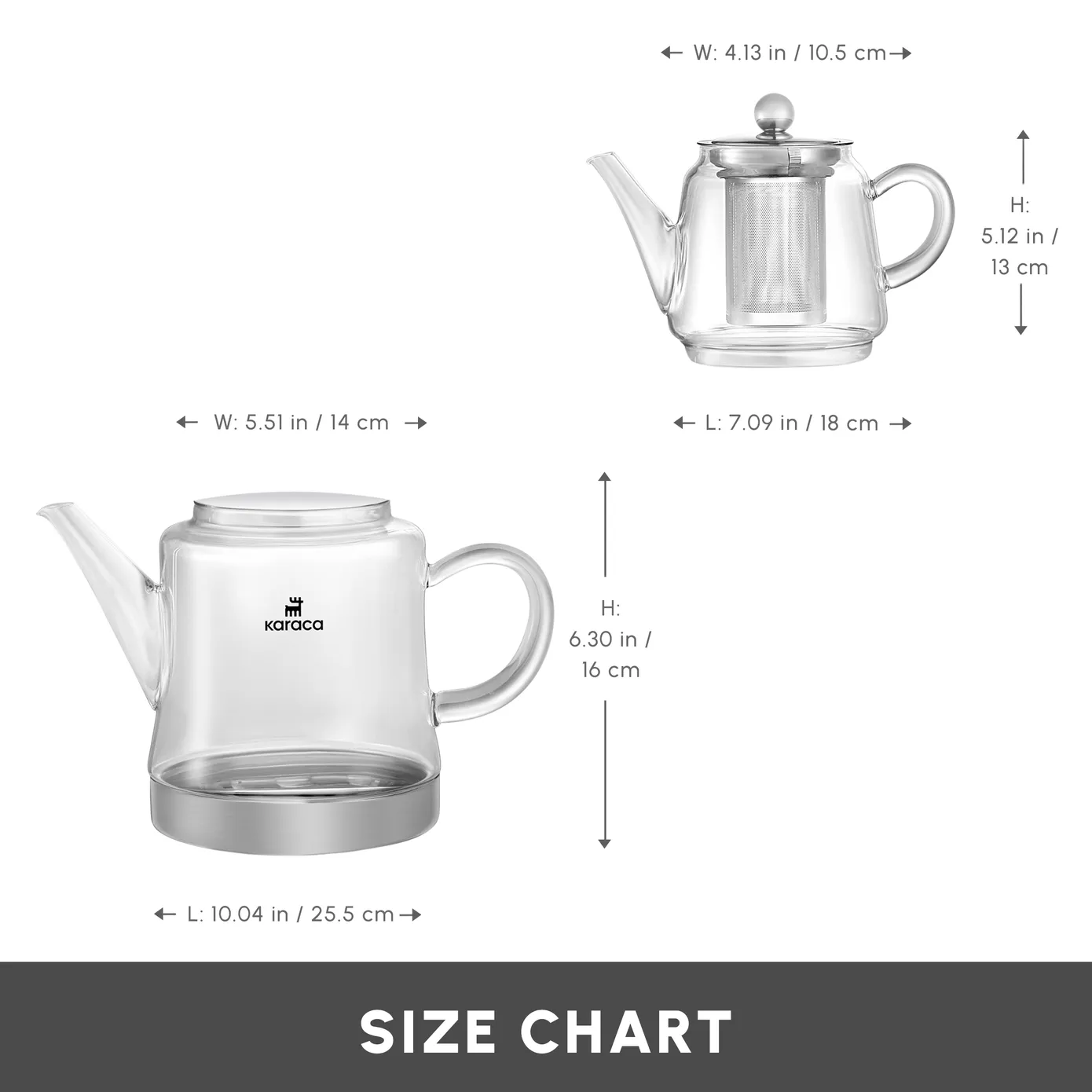 Karaca Dora Borosilicate Glass Teapot Set, Medium, Clear - Image 2