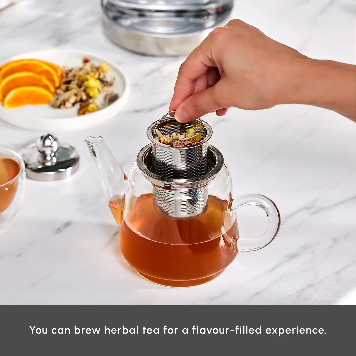 Karaca Dora Borosilicate Glass Teapot Set, Medium, Clear - Image 7