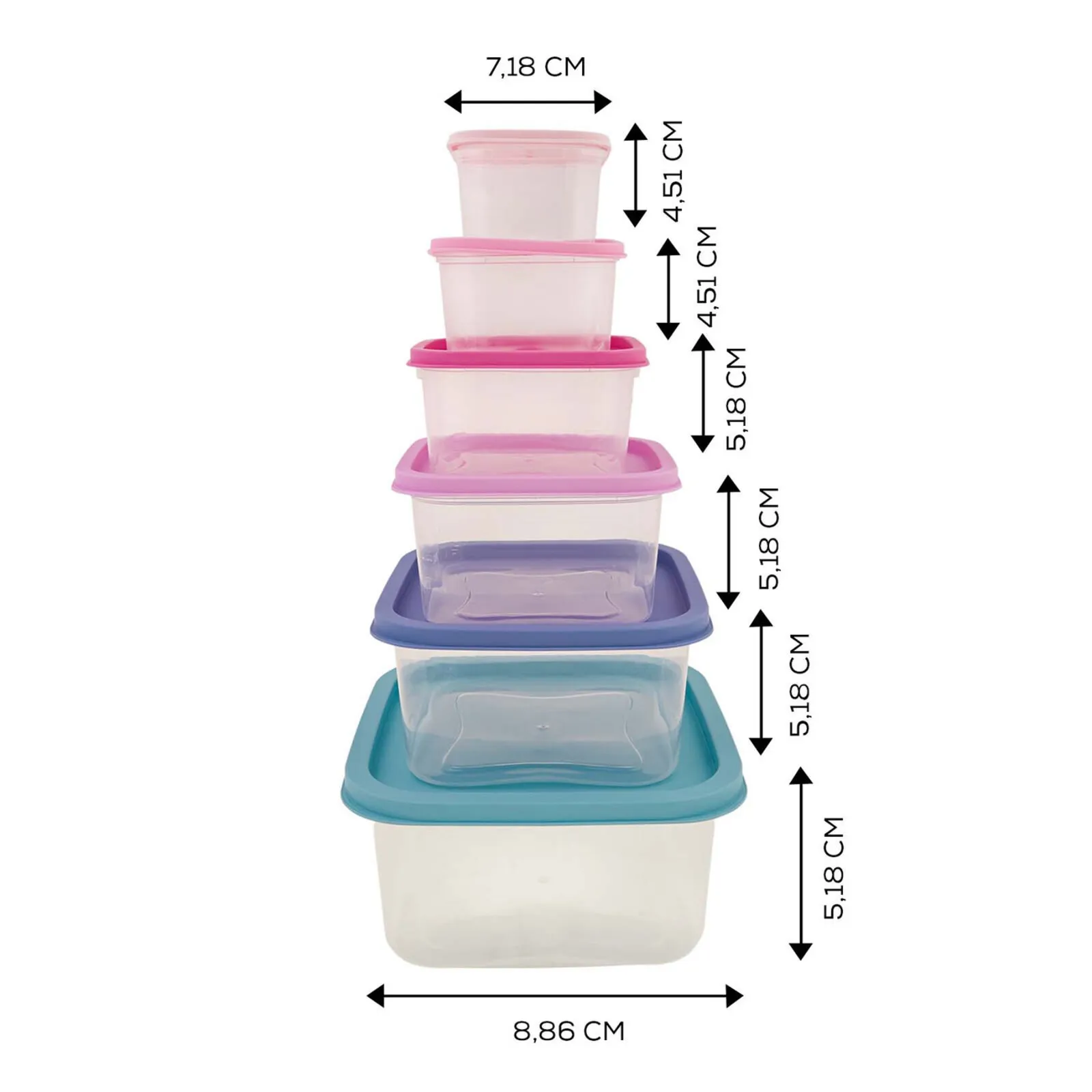 Karaca Dora Purple 6 Piece Storage Container Set, Multi - Image 5