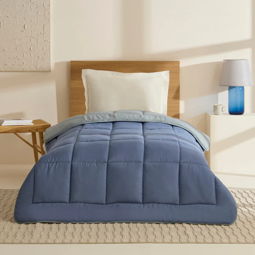 Karaca Home Double Face Duvet Cover, 155x220cm, Blue-Mint