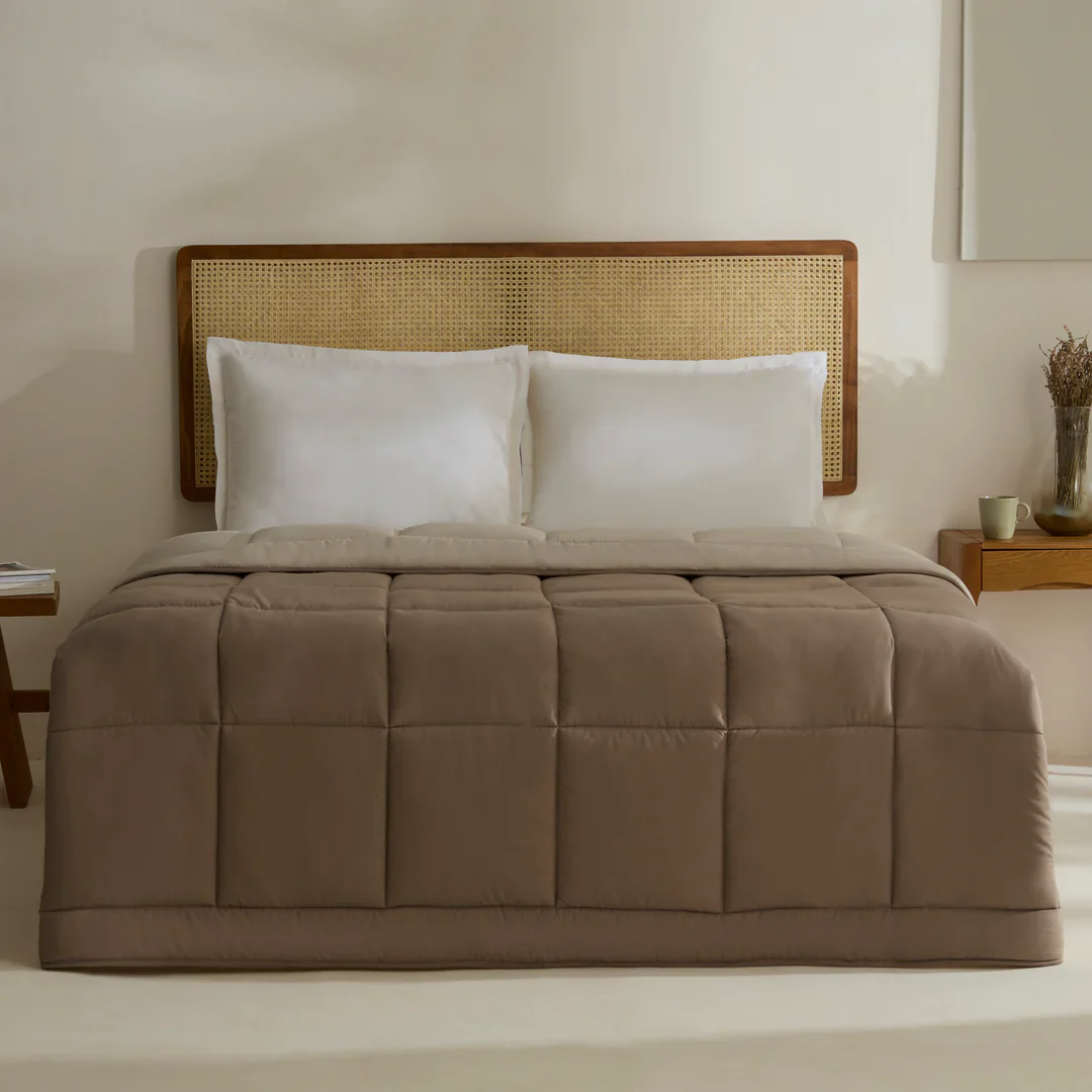Karaca Home Double Face Duvet Cover, 200x200cm, Beige-Mocha - Image 2