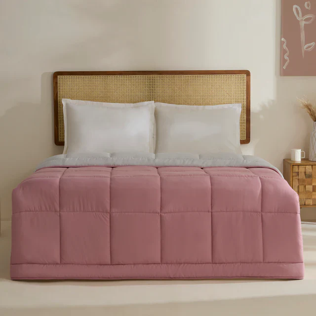 Karaca Home Double Face Duvet, 200x200cm, Powder-Light Grey
