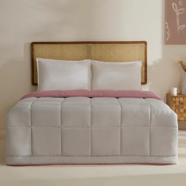 Karaca Home Double Face Duvet, 200x200cm, Powder-Light Grey - Image 2