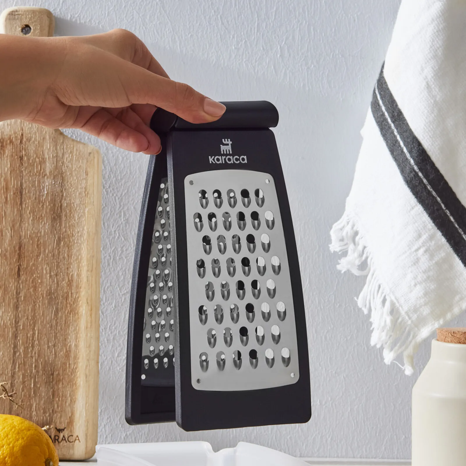 Karaca Nancy Double Sided Box Grater, 25cm, Black Silver - Image 3