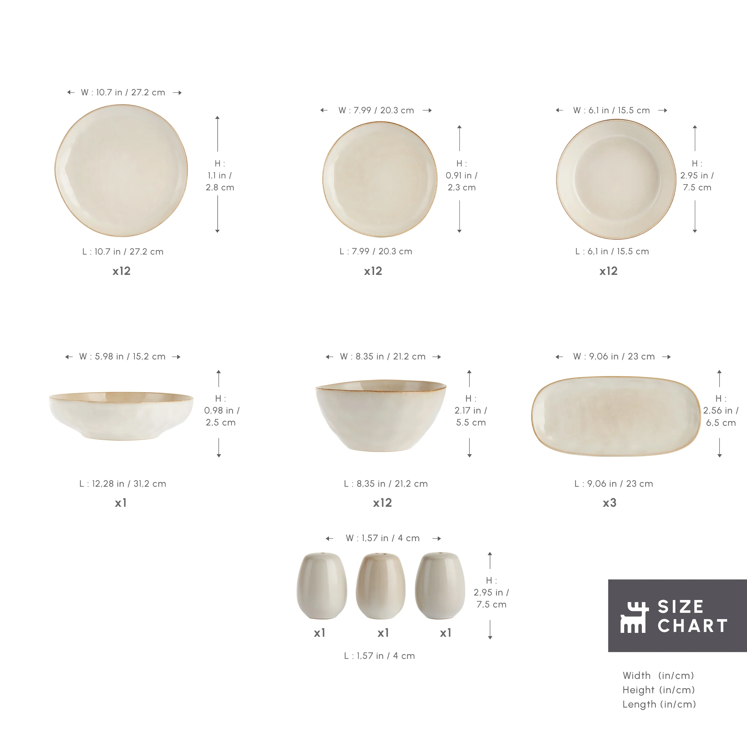 Karaca Earth Collection Aria 55-Piece Stoneware Ceramic Dinner Set for 12 People, Beige - Image 2