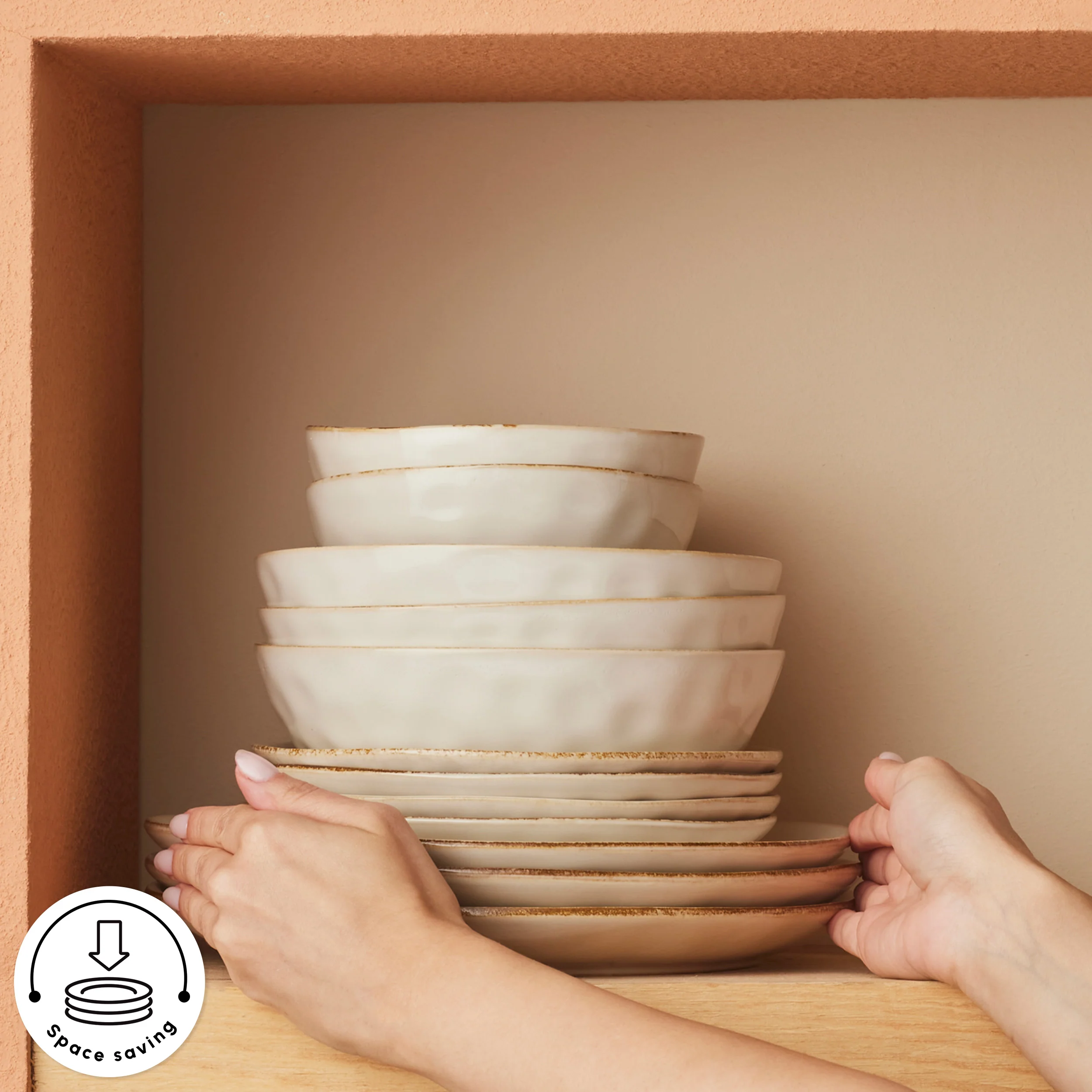 Karaca Earth Collection Aria 55-Piece Stoneware Ceramic Dinner Set for 12 People, Beige - Image 8