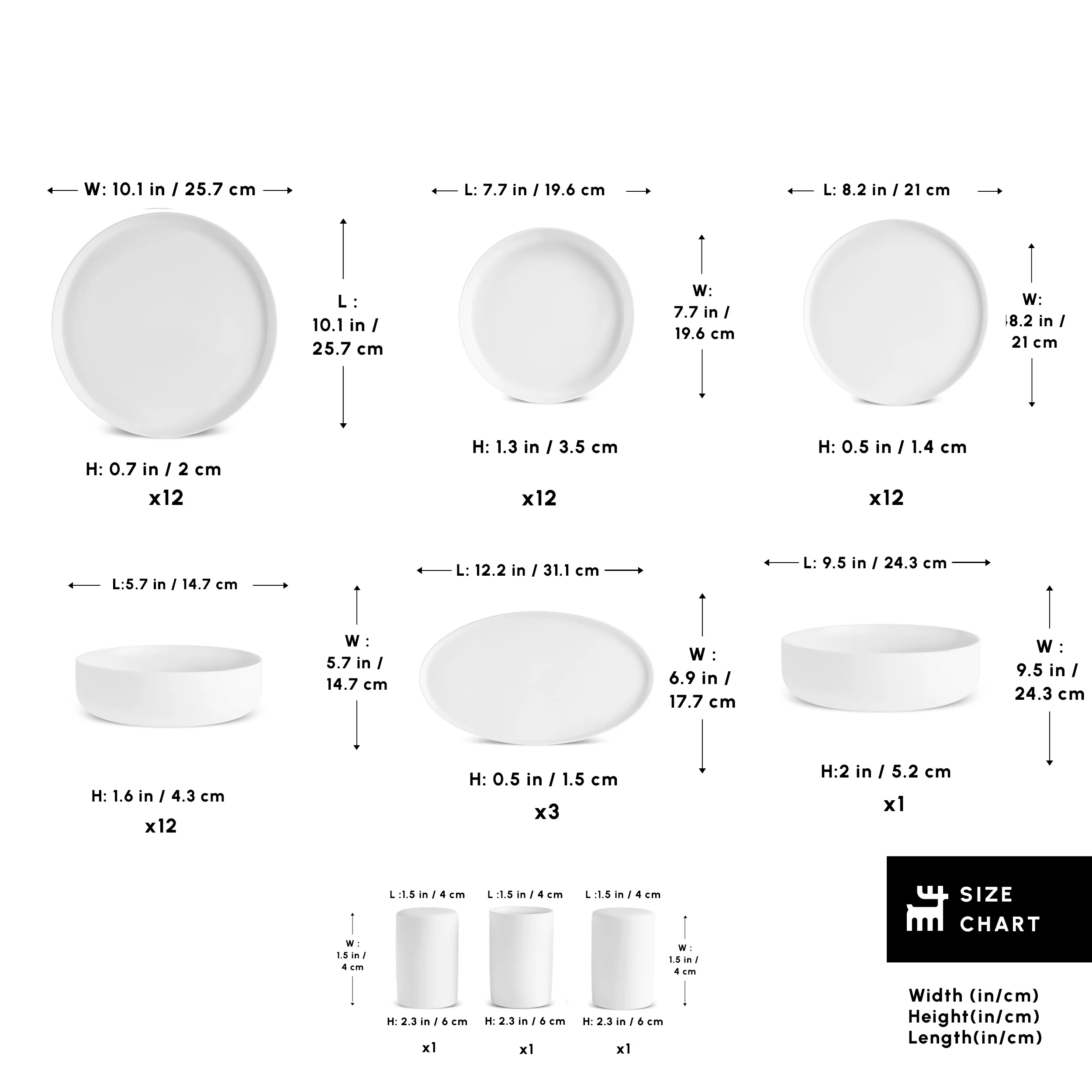 Karaca Earth Collection Matte Glaze 55-Piece Porcelain Dinner Set for 12 People, White - Image 2