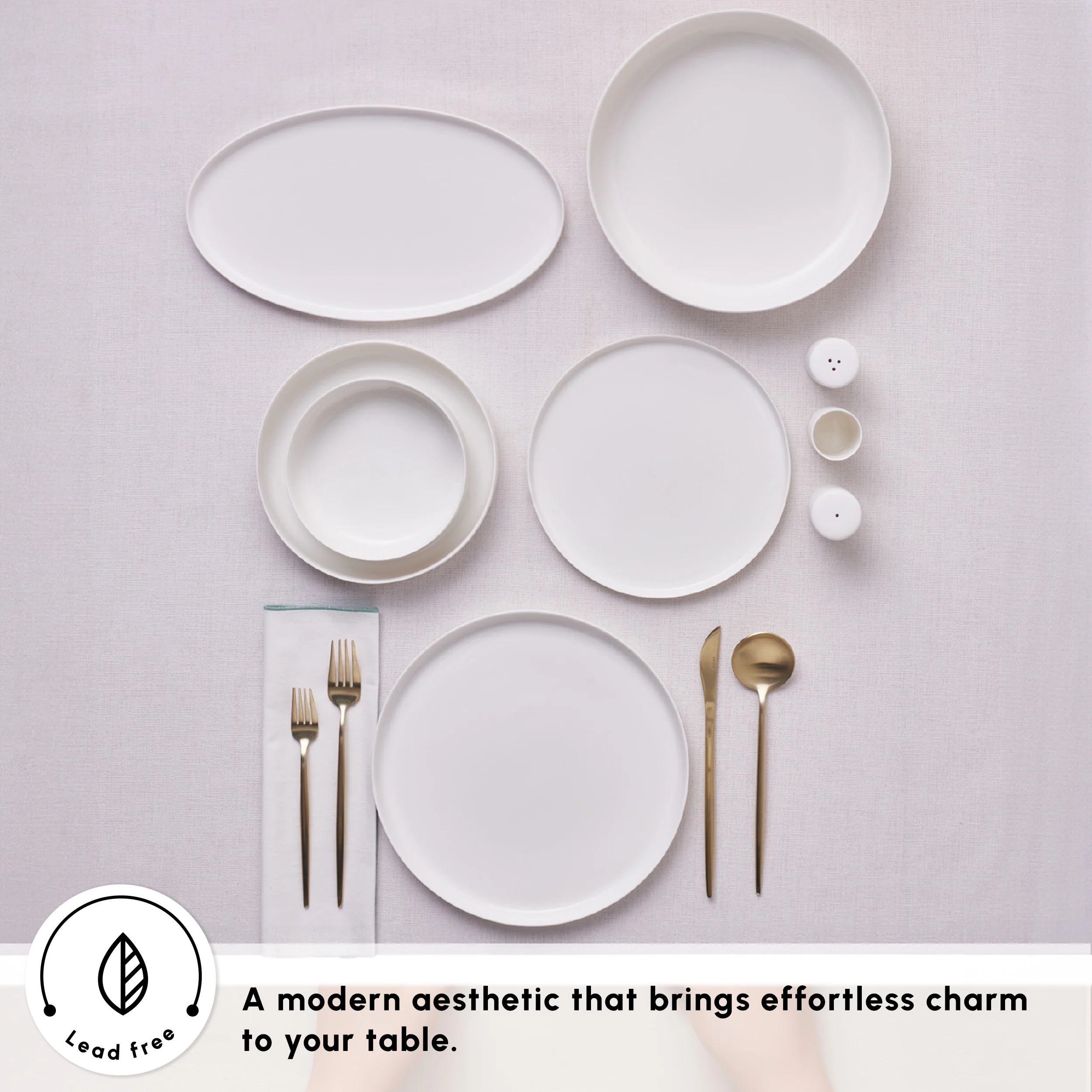 Karaca Earth Collection Matte Glaze 55-Piece Porcelain Dinner Set for 12 People, White - Image 4