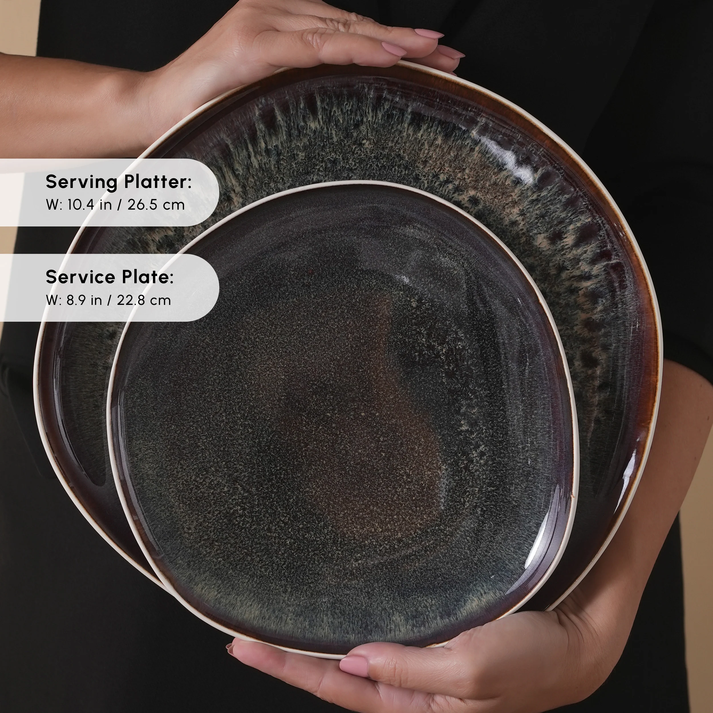 Karaca Earth Collection New Galactic Reactive Glaze 55-Piece Dinner Set for 12 People, White - Image 6