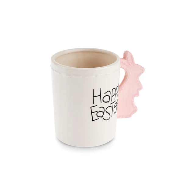 Karaca Easter 25 Dolomite Happy Easter Mug, 540ml, Pink White - Image 4