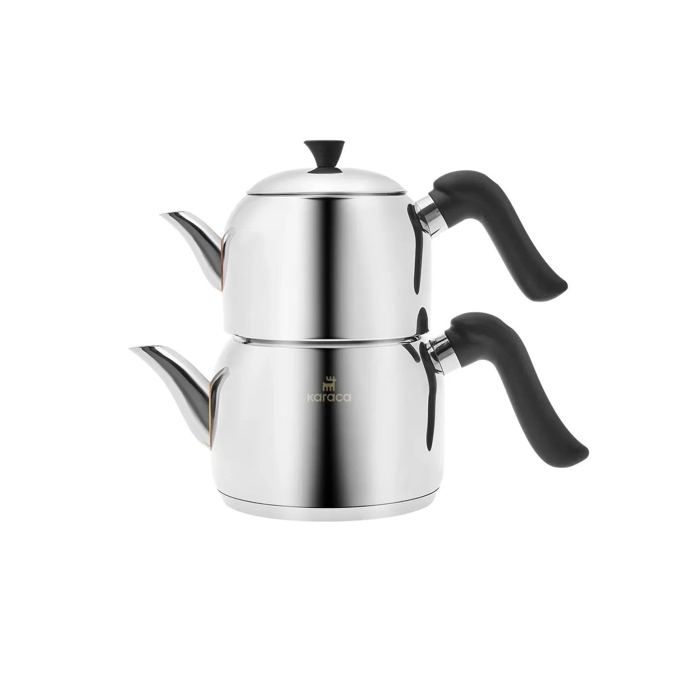 Karaca Edana Stainless Steel Induction Teapot Set, Midi, Black - Image 3