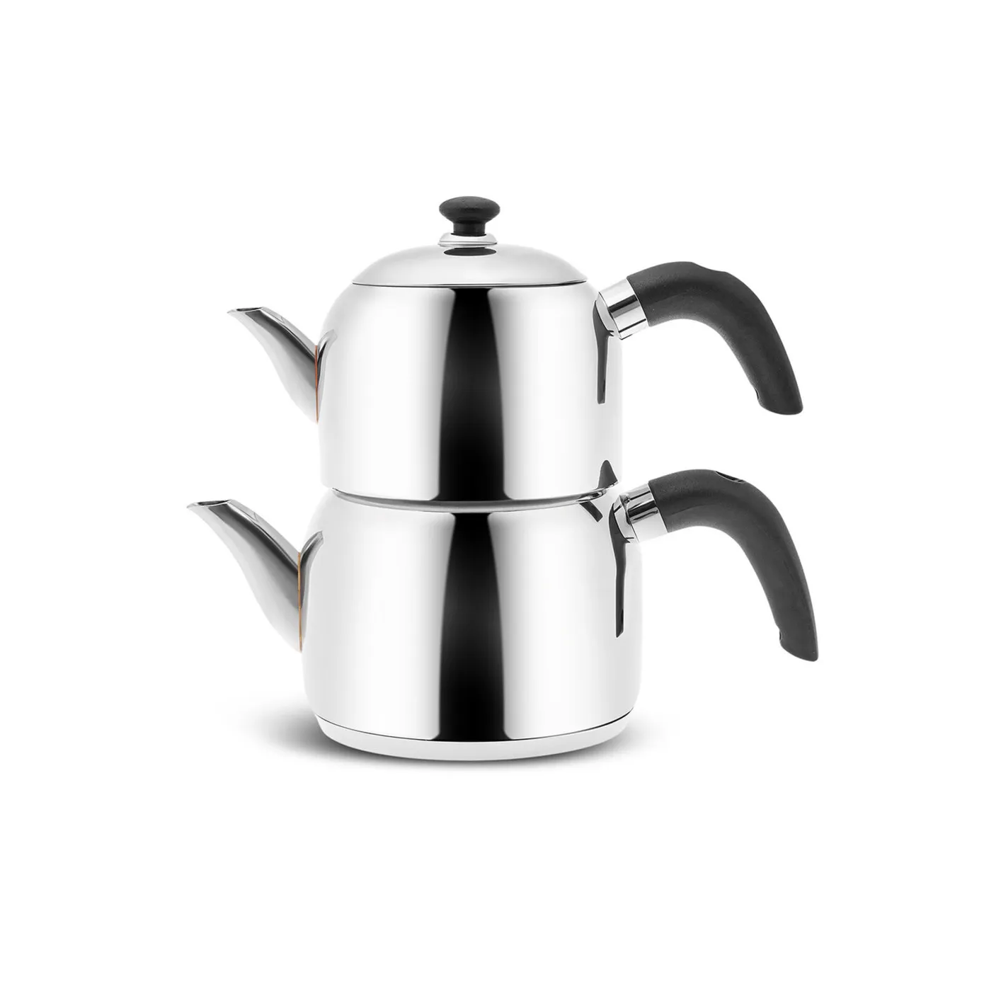 Karaca Edge Stainless Steel Induction Teapot Set, Small, Silver Black - Image 2