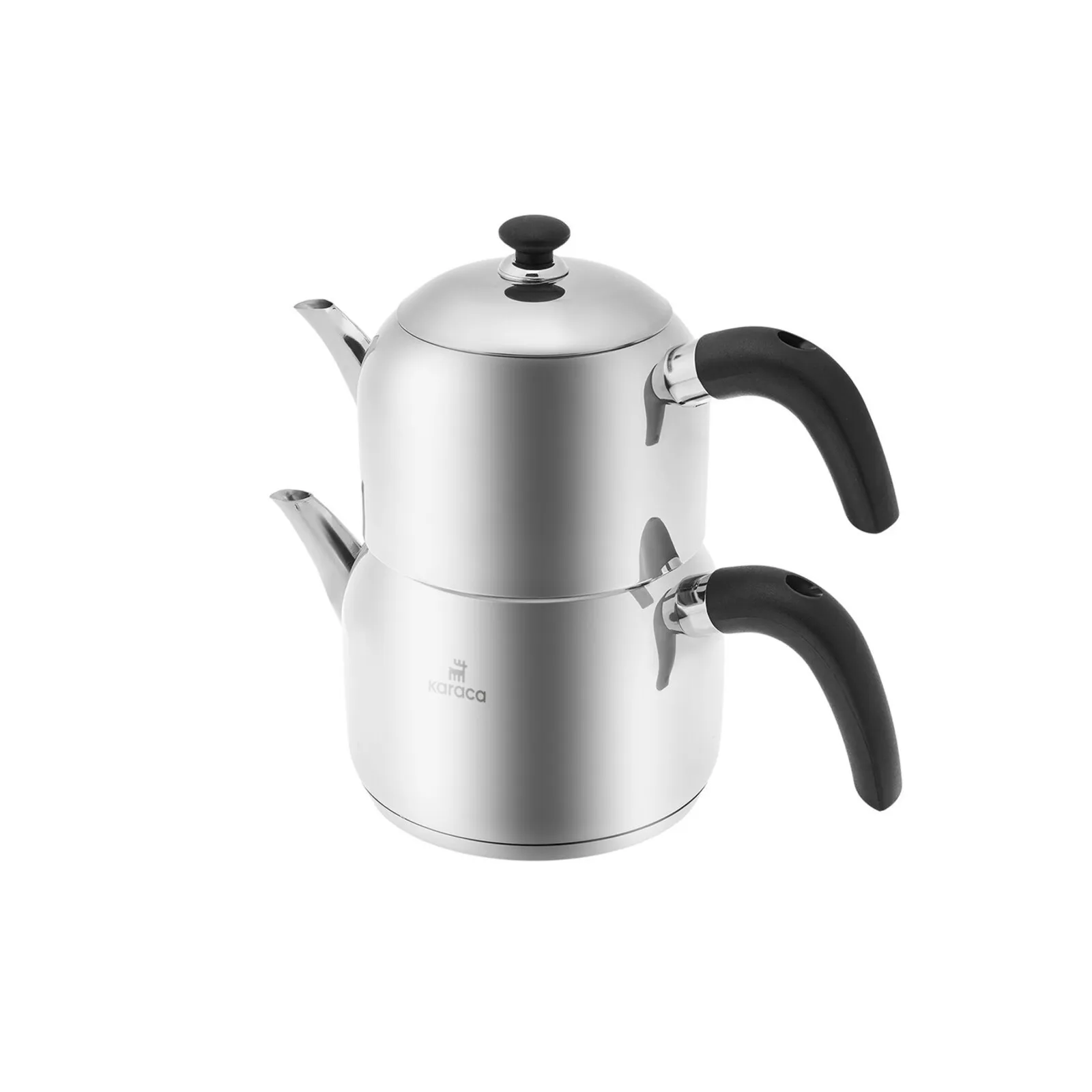 Karaca Edge Stainless Steel Induction Teapot Set, Small, Silver Black - Image 5