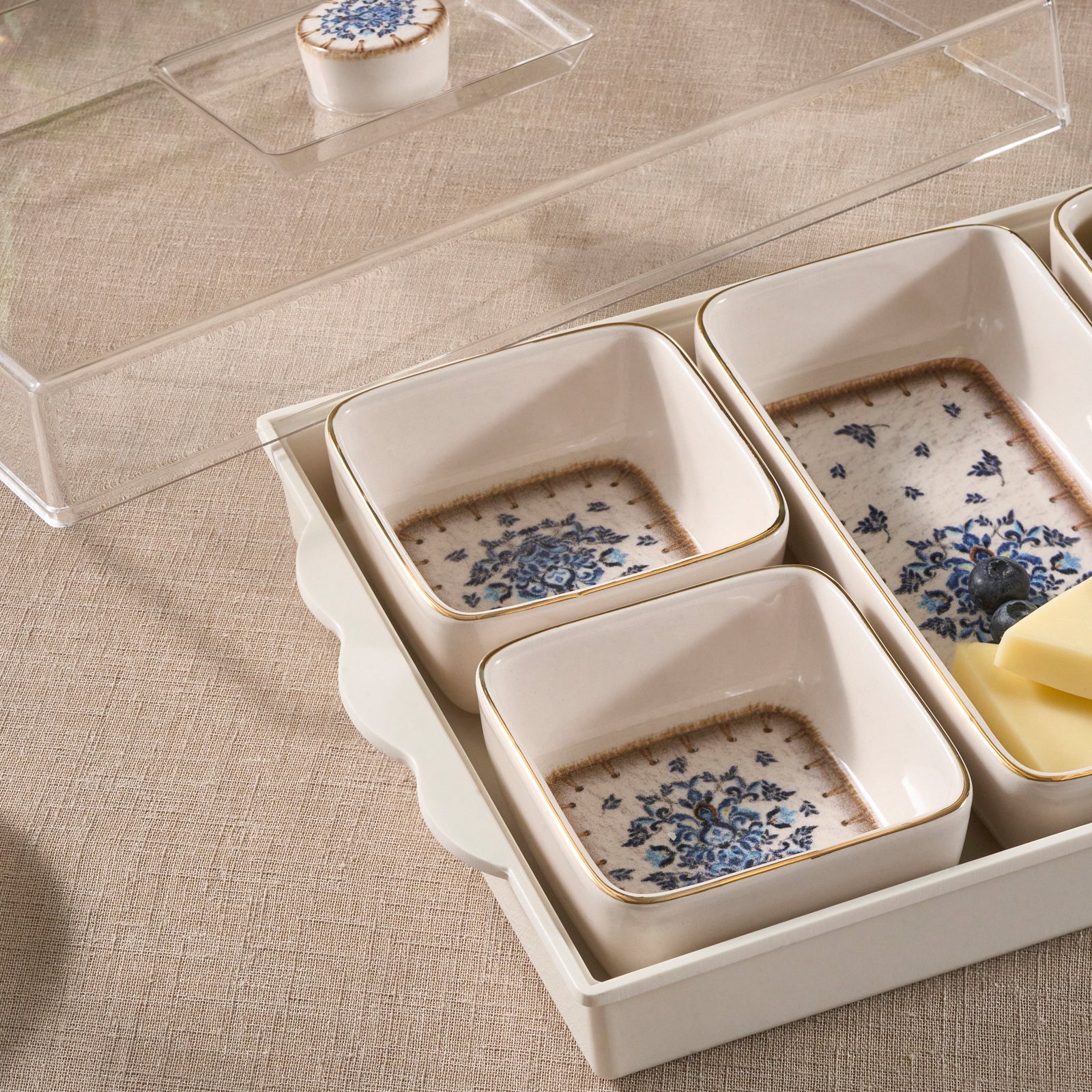 Karaca Elena 7-Piece Ceramic Breakfast Tableware Set, Multi - Image 4