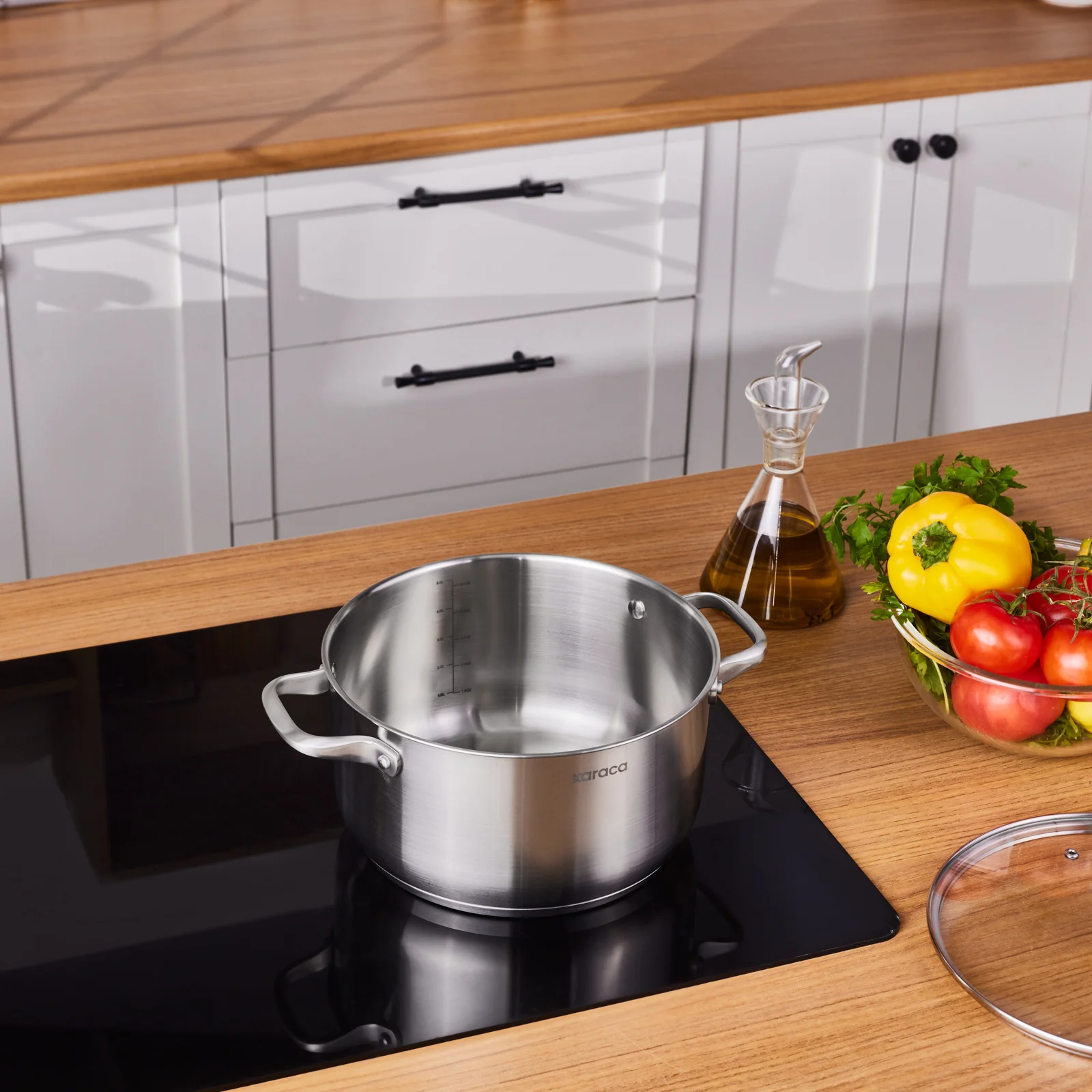 Karaca Elite Stainless Steel Induction Stock Pot & Lid, 24cm, Silver - Image 3