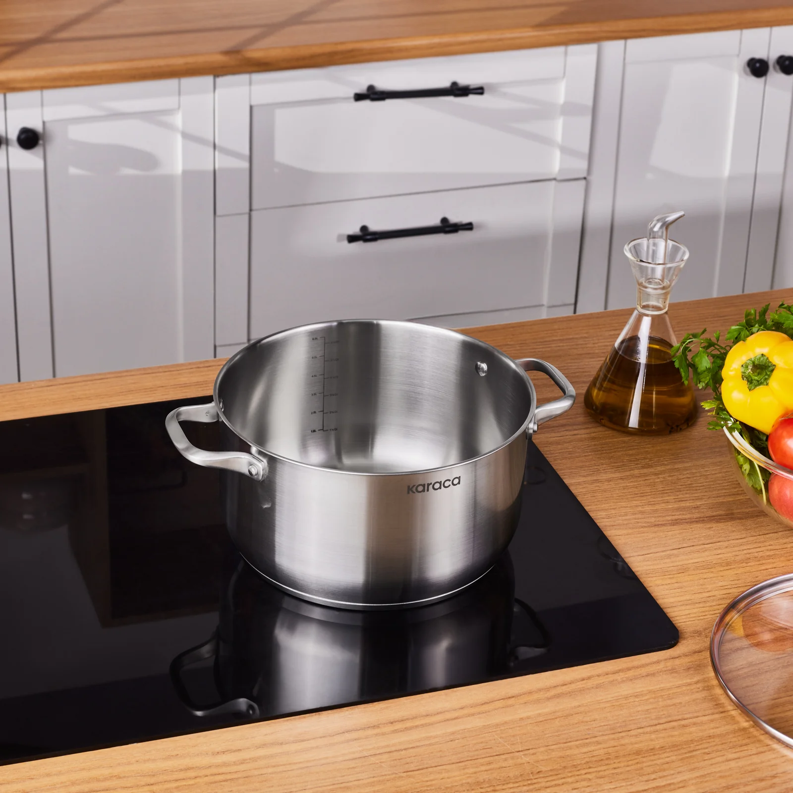 Karaca Elite Stainless Steel Induction Stock Pot & Lid, 26cm, Silver - Image 2