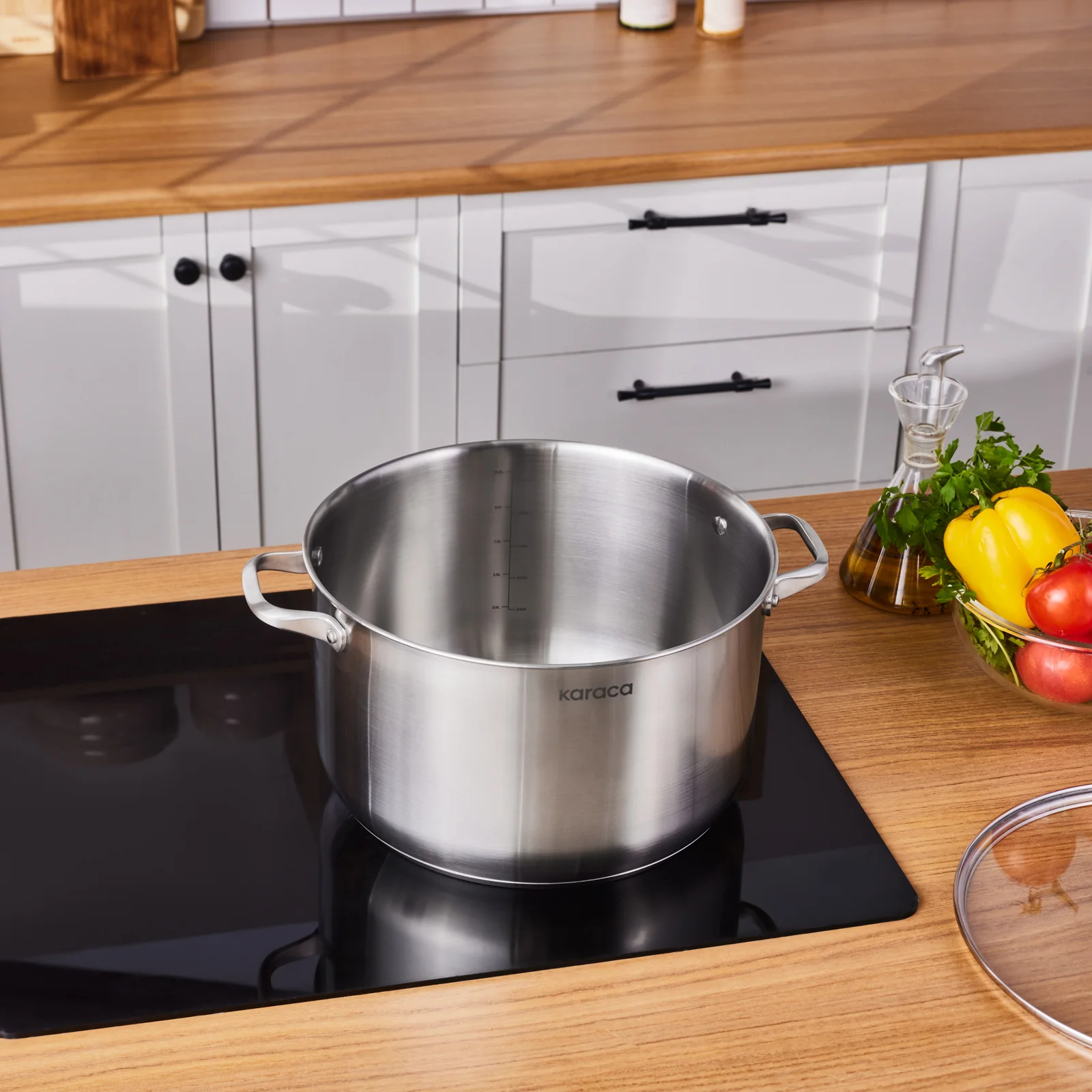 Karaca Elite Stainless Steel Induction Stock Pot & Lid, 30cm, Silver - Image 2