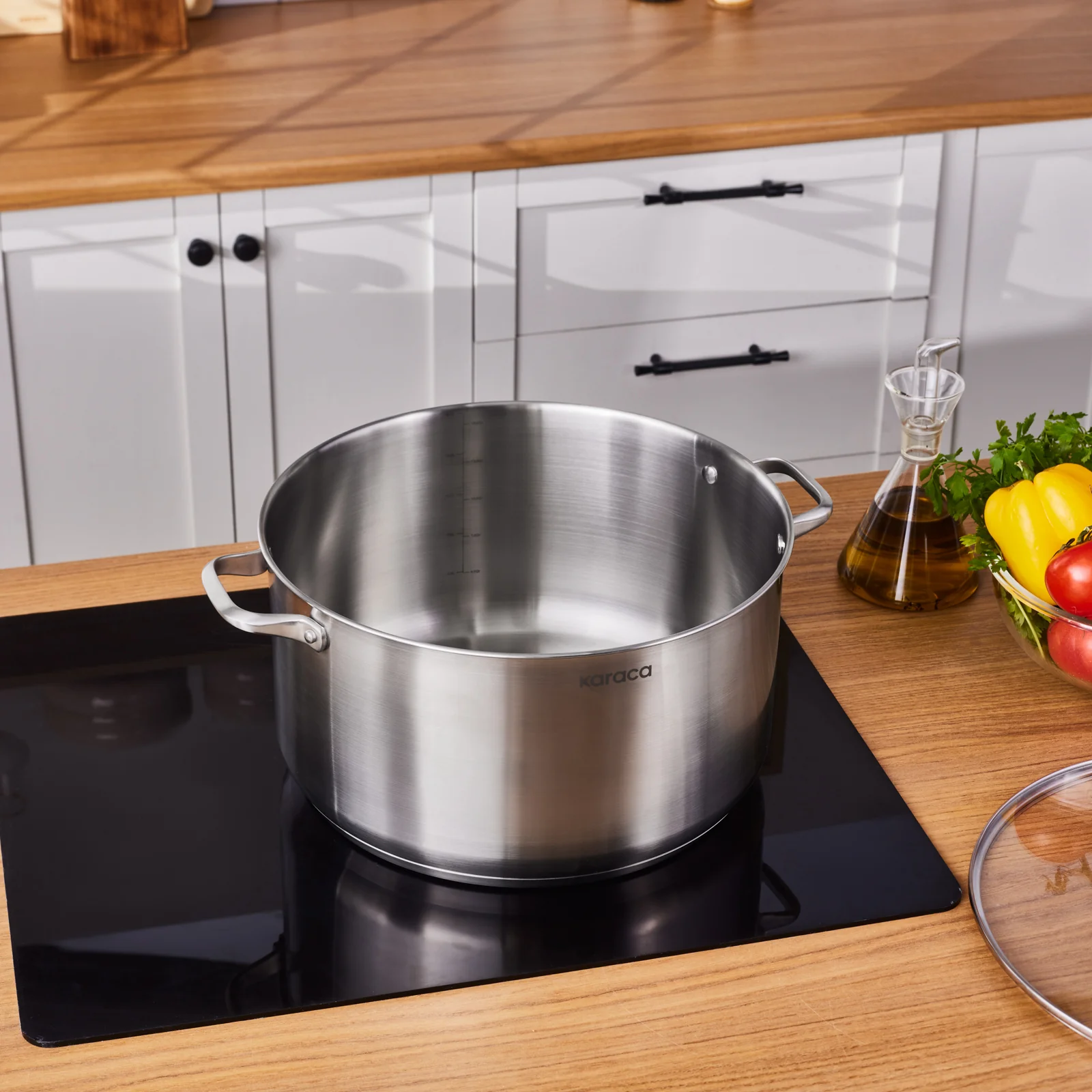 Karaca Elite Stainless Steel Induction Stock Pot & Lid, 34cm, Silver - Image 2