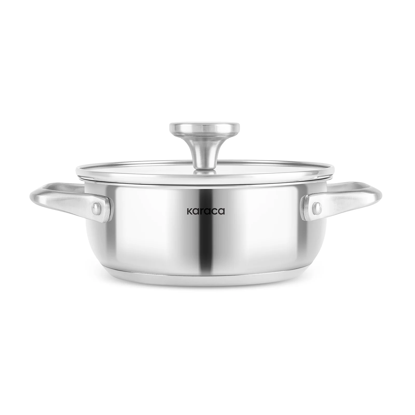 Karaca Elite Stainless Steel Induction Shallow Casserole & Lid, 18cm, Silver - Image 5