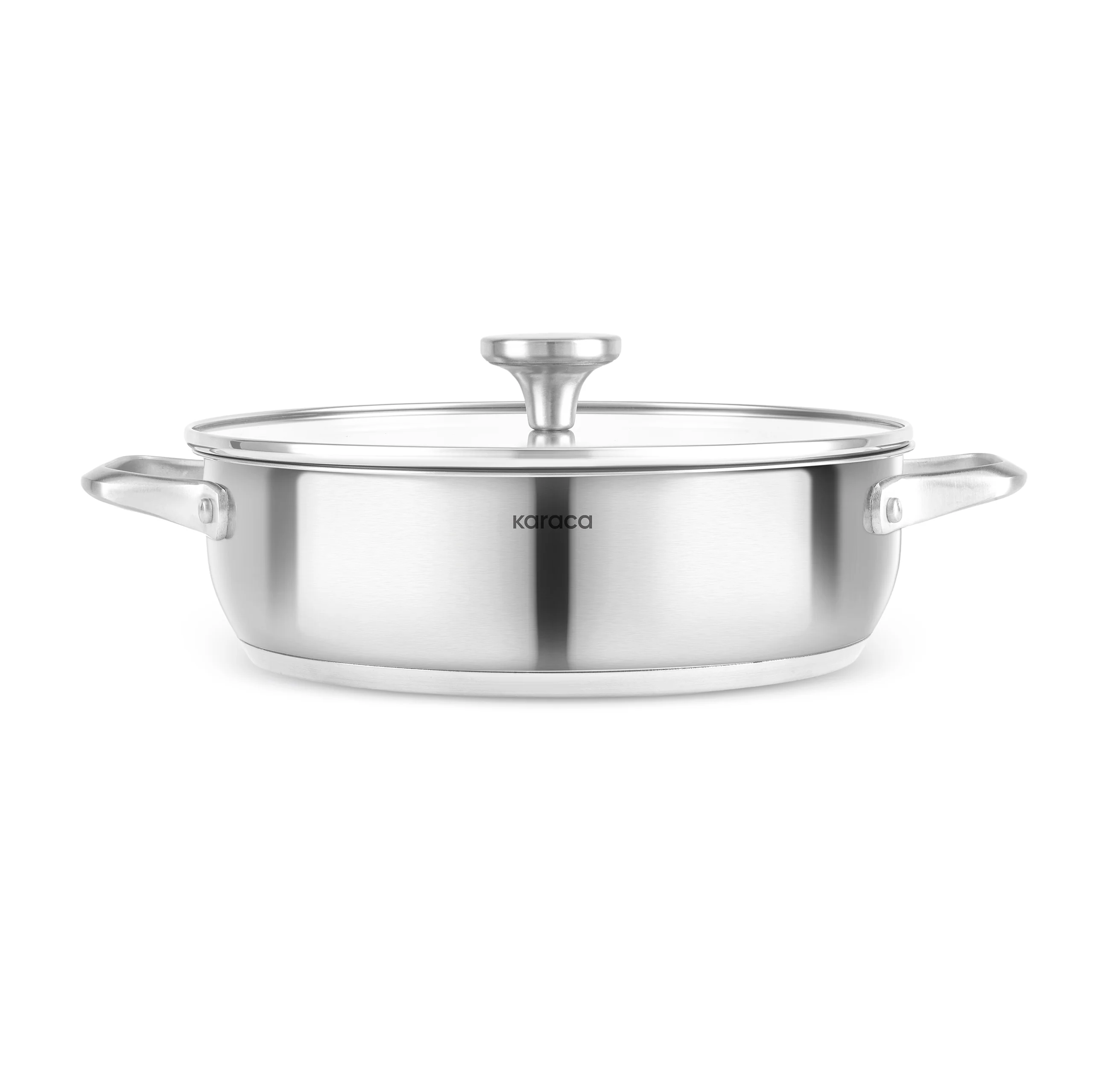 Karaca Elite Stainless Steel Induction Shallow Casserole & Lid, 26cm, Silver - Image 6
