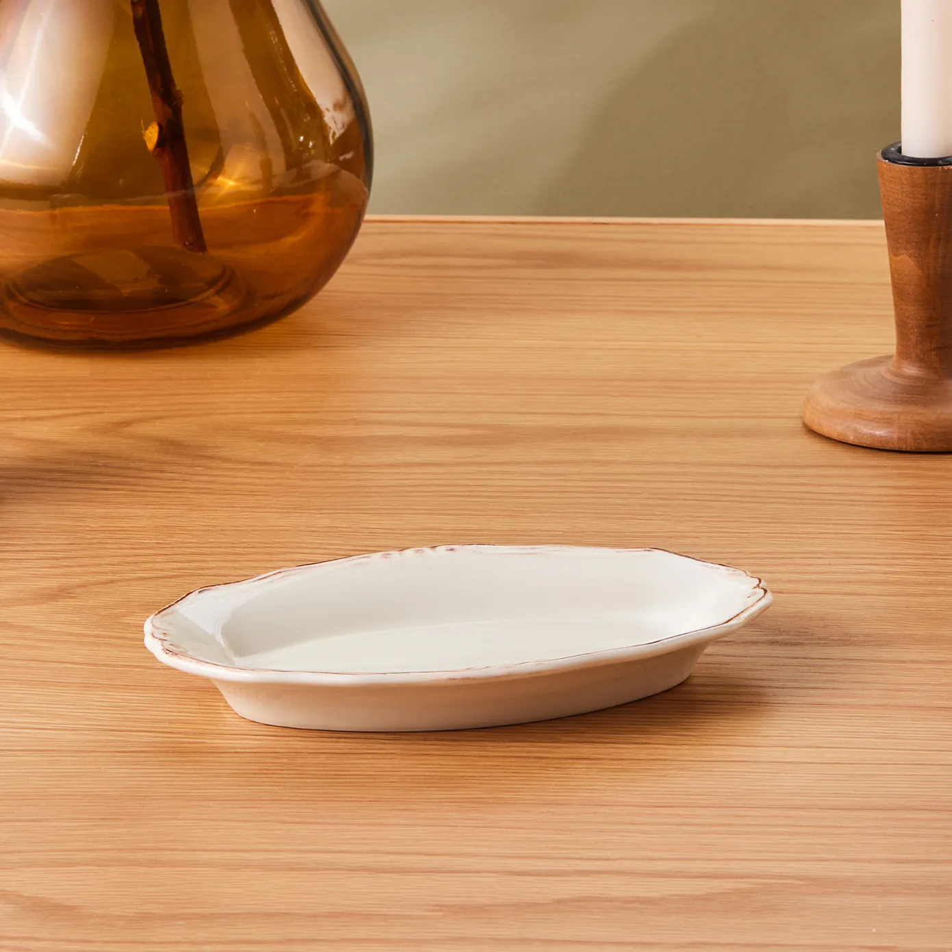 Karaca Elizabeth Ceramic Serving Platter, 20cm, Ecru - Image 4