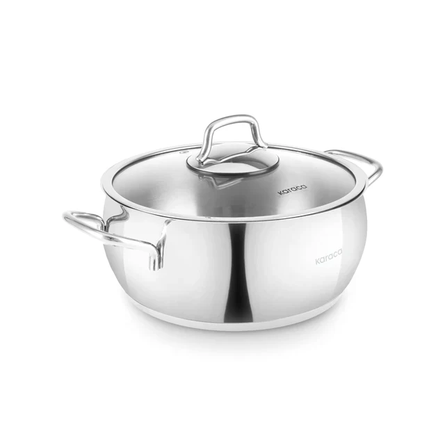 Karaca Emirgan Stainless Steel Shallow Casserole with Lid, 26cm, Silver - Image 8