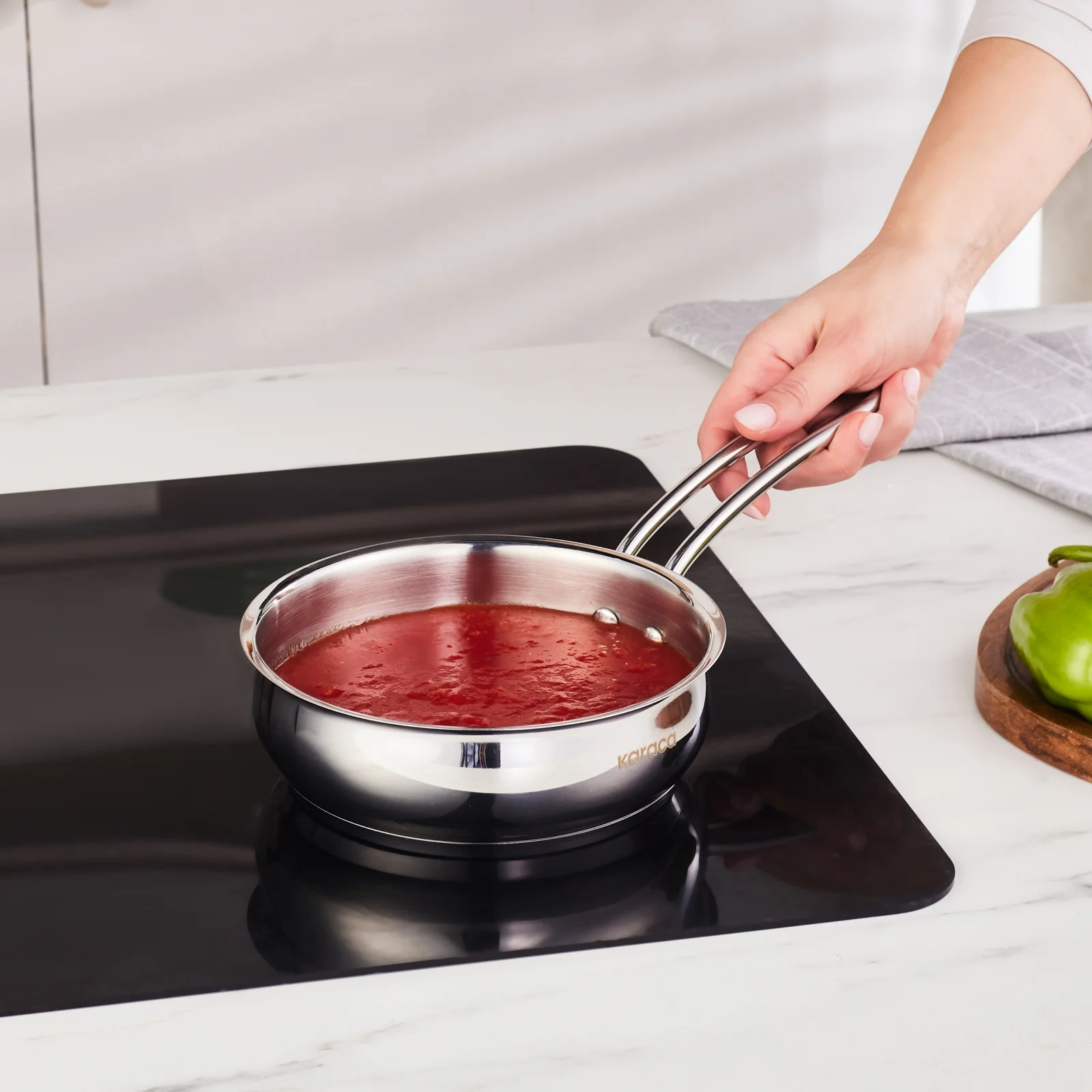 Karaca Emirgan Stainless Frying Pan, 16cm, Silver - Image 3