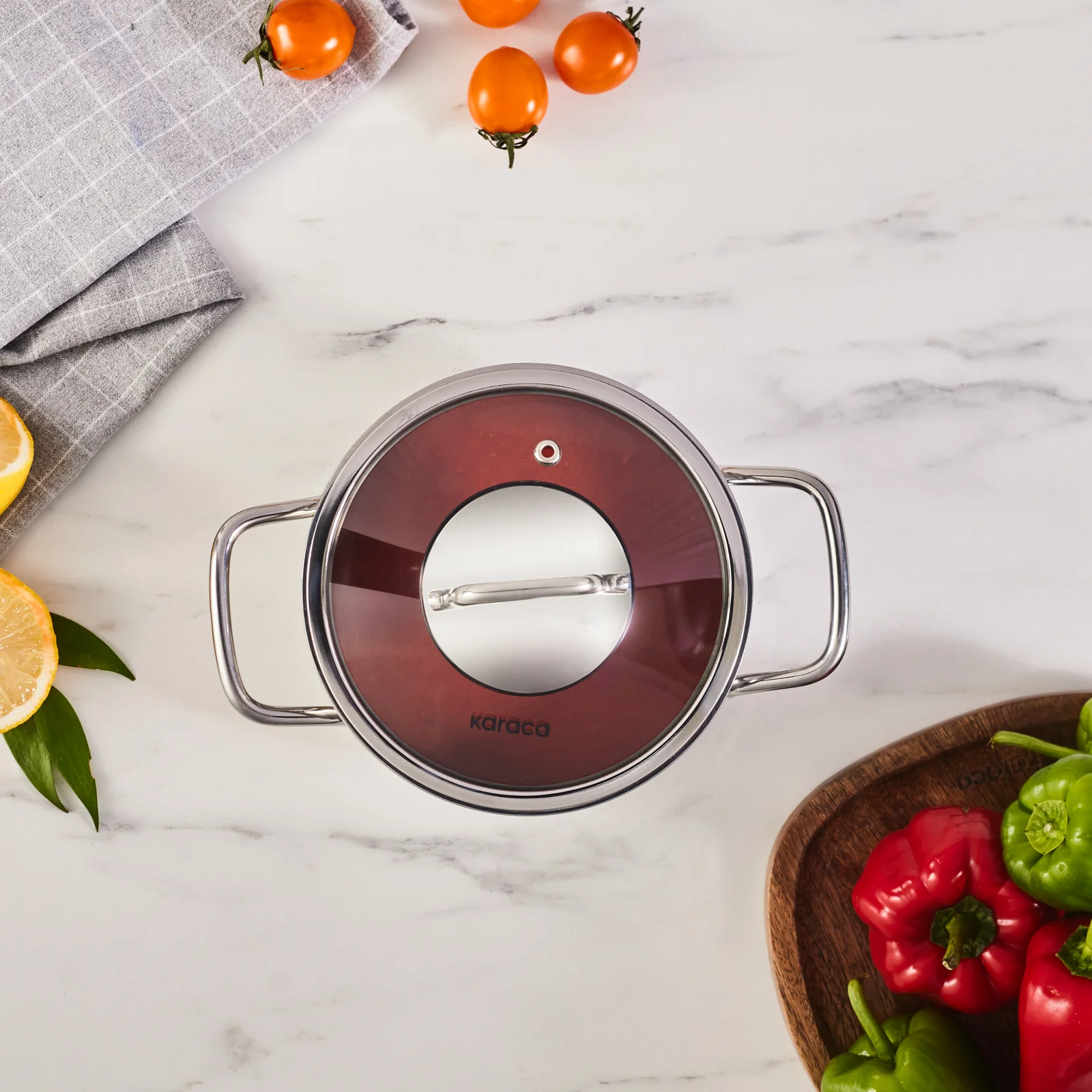 Karaca Emirgan Stainless Steel Stockpot with Lid, 16cm, Silver - Image 5