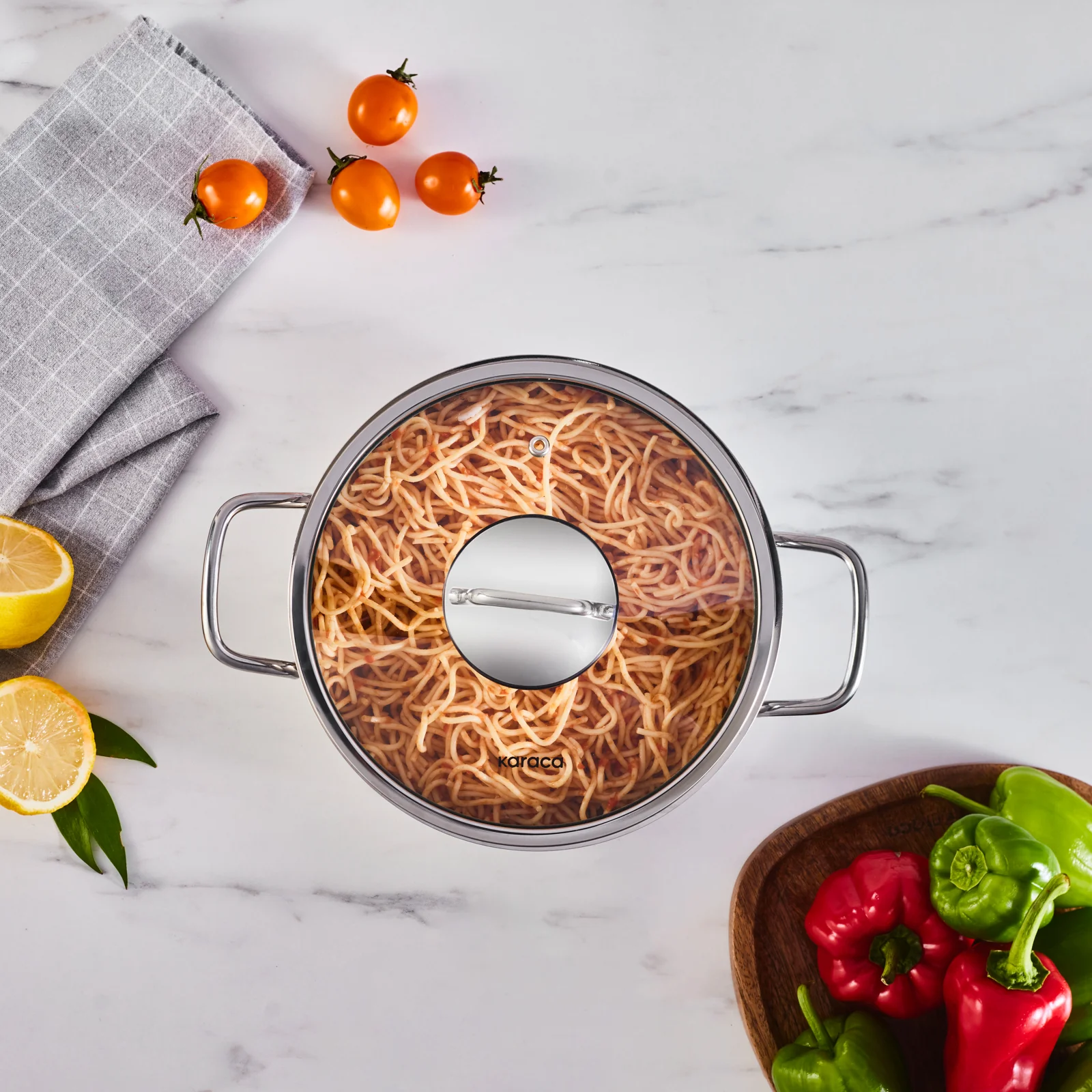 Karaca Emirgan Stainless Steel Stockpot with Lid, 22cm, Silver - Image 5