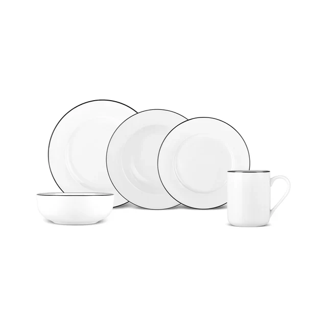 Karaca Emma 30-Piece Porcelain Dinner Set for 6 People, White - Image 14