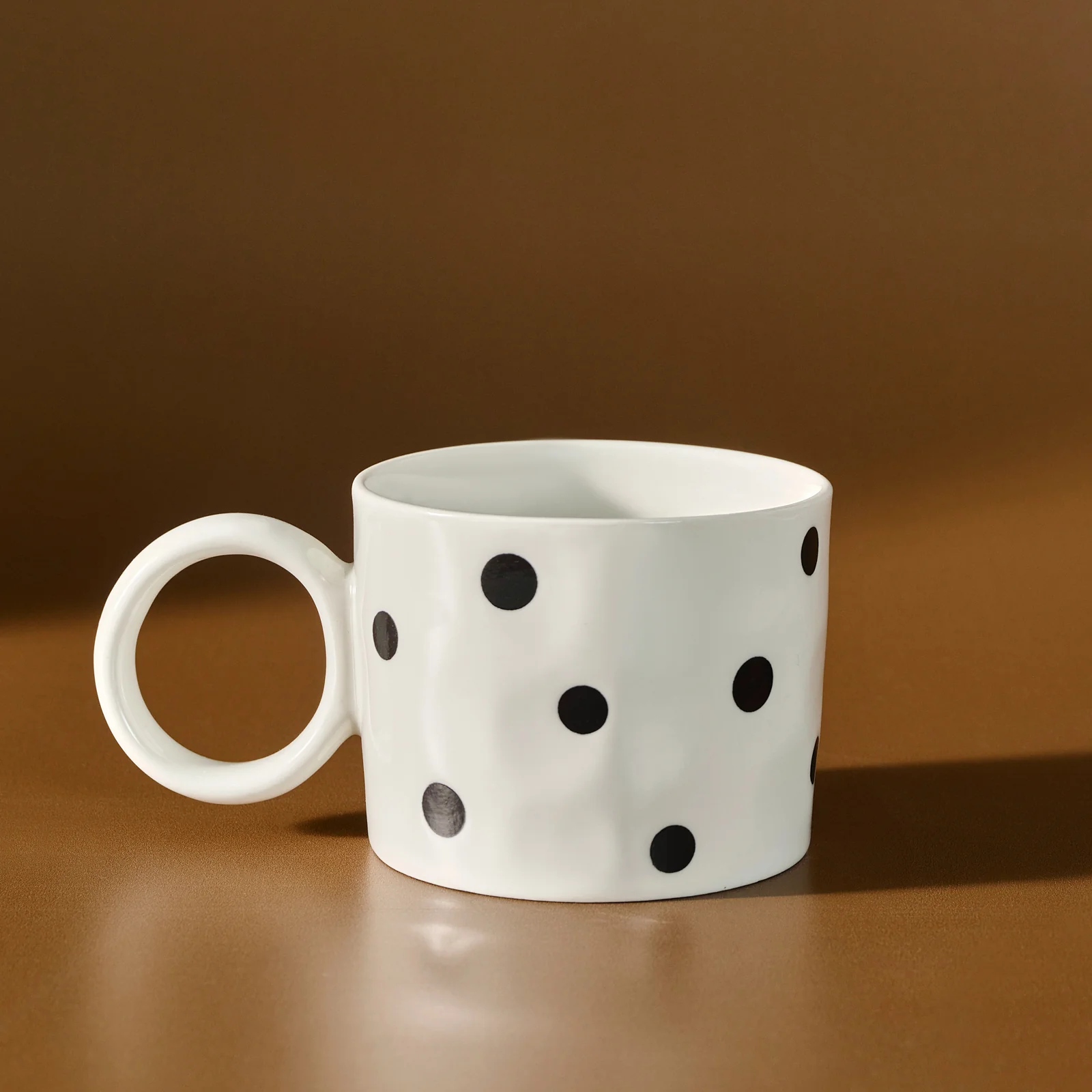 Karaca Erica Dot New Generation Bone Mug, 370ml, Black - Image 3