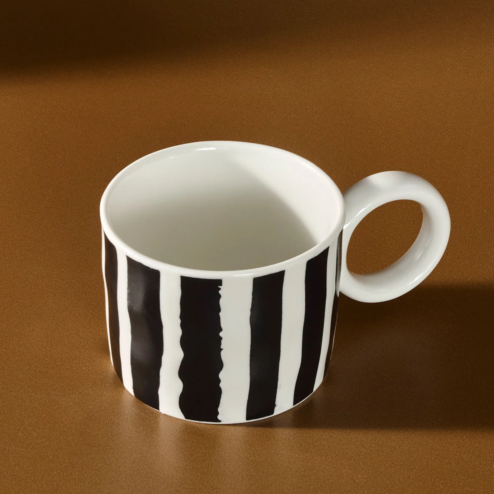 Karaca Erica Striped Porcelain Mug, 350ml, Black - Image 2