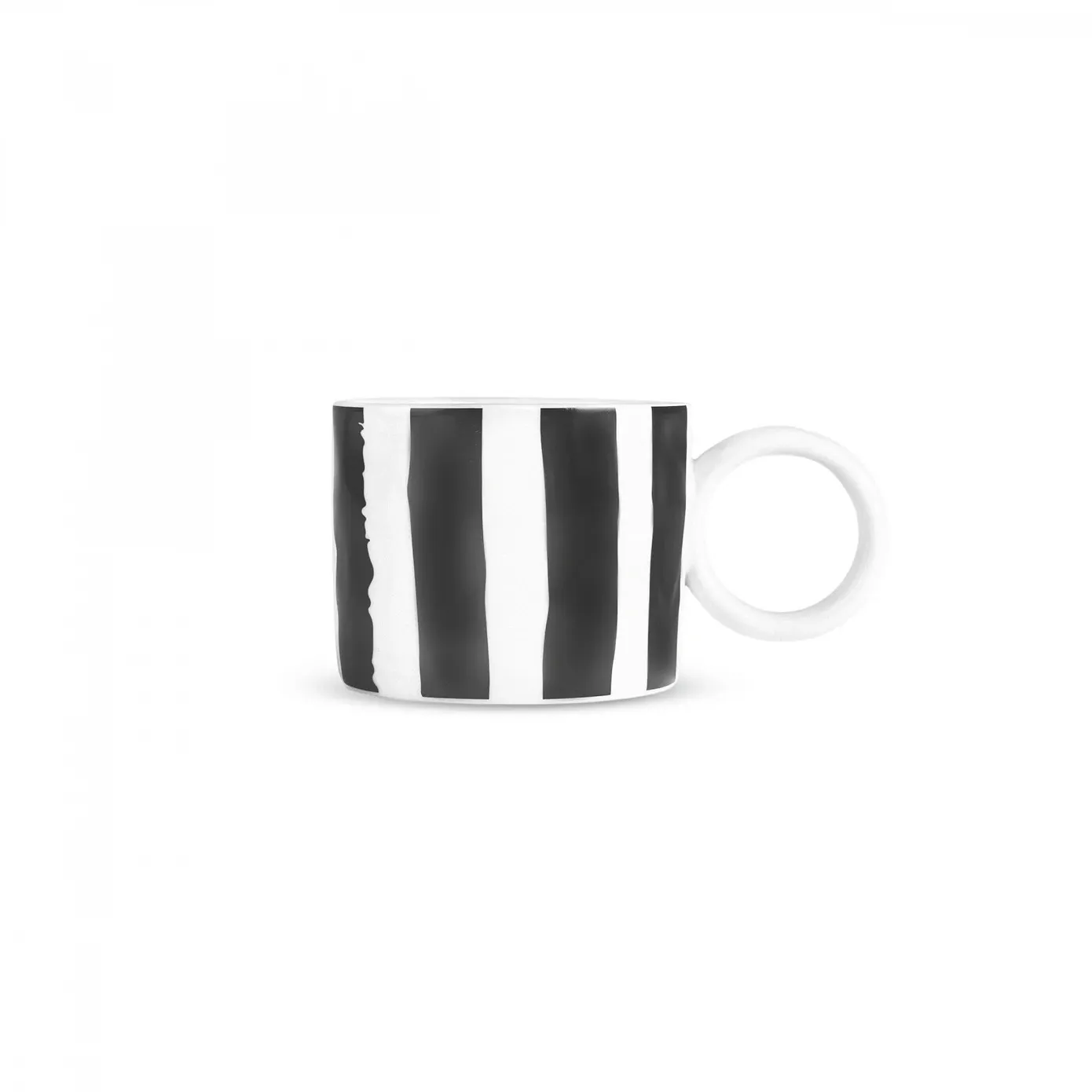 Karaca Erica Striped Porcelain Mug, 350ml, Black - Image 3
