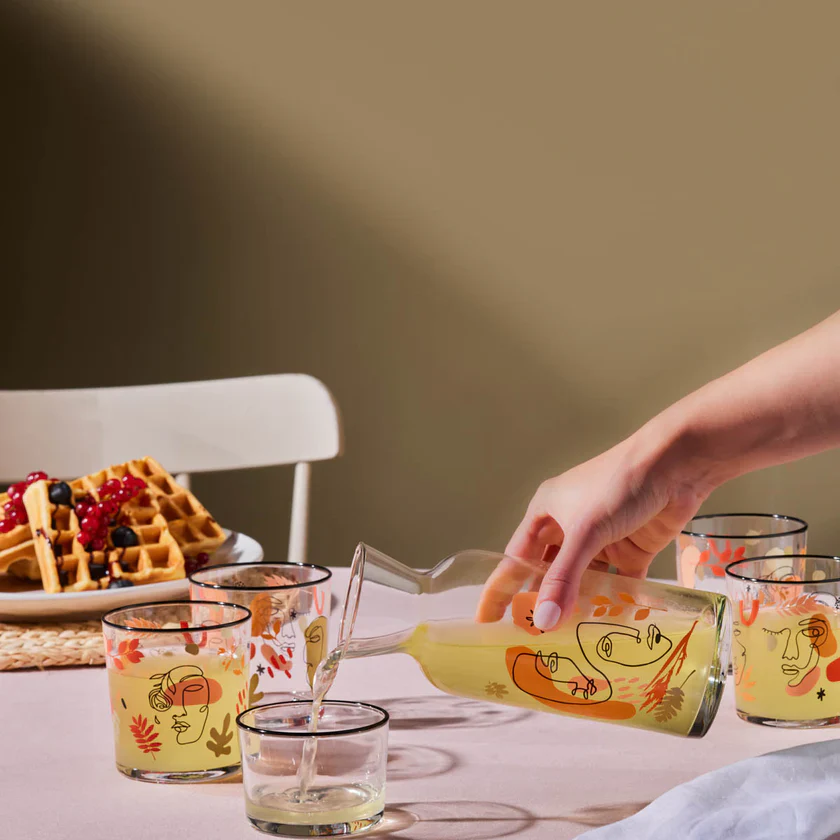 Karaca Face 5-Piece Tumbler Glass Set, Multi - Image 9