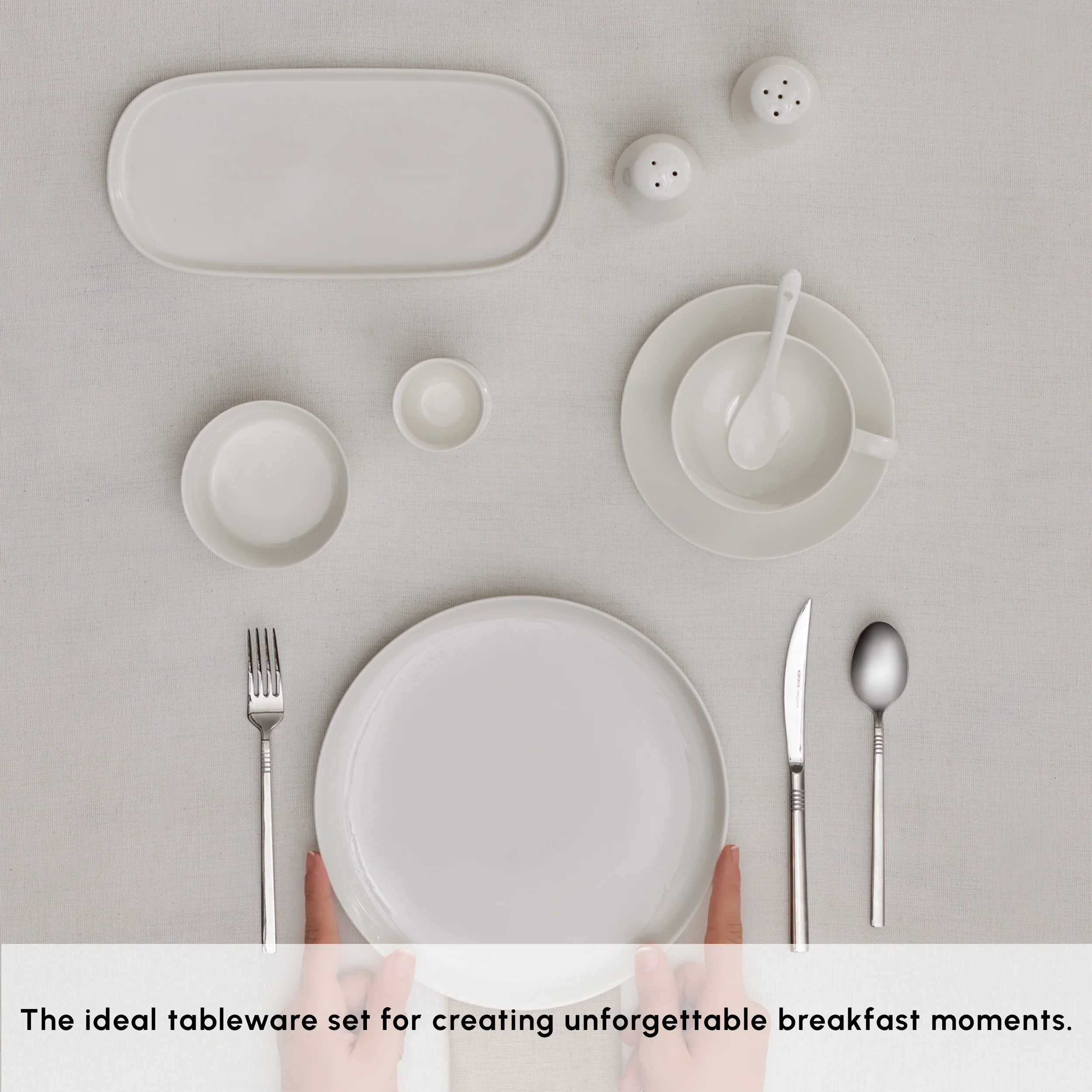 Karaca Stream Pure Favaro 38-Piece Serveware Set for 6 People, White - Image 5