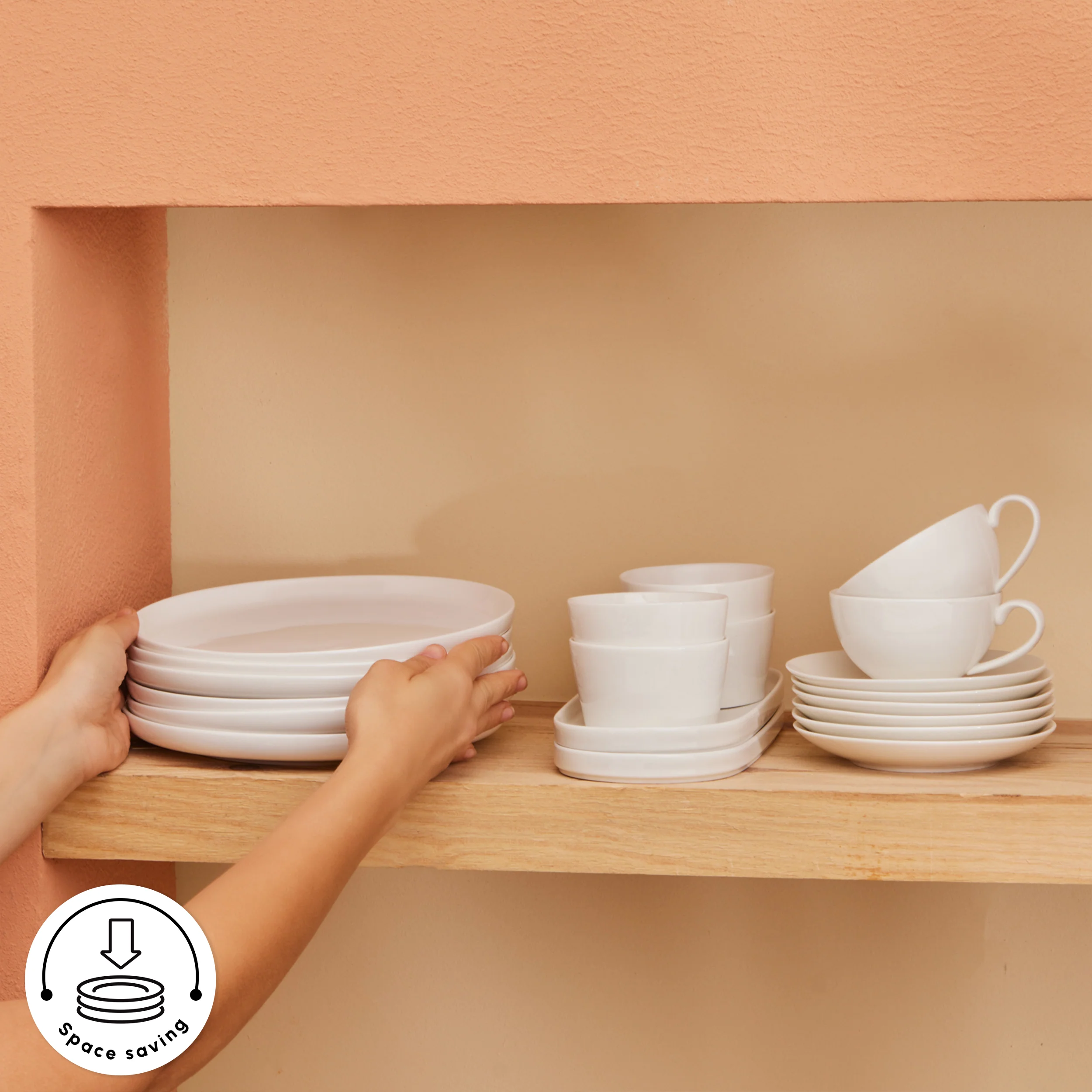 Karaca Stream Pure Favaro 38-Piece Serveware Set for 6 People, White - Image 8