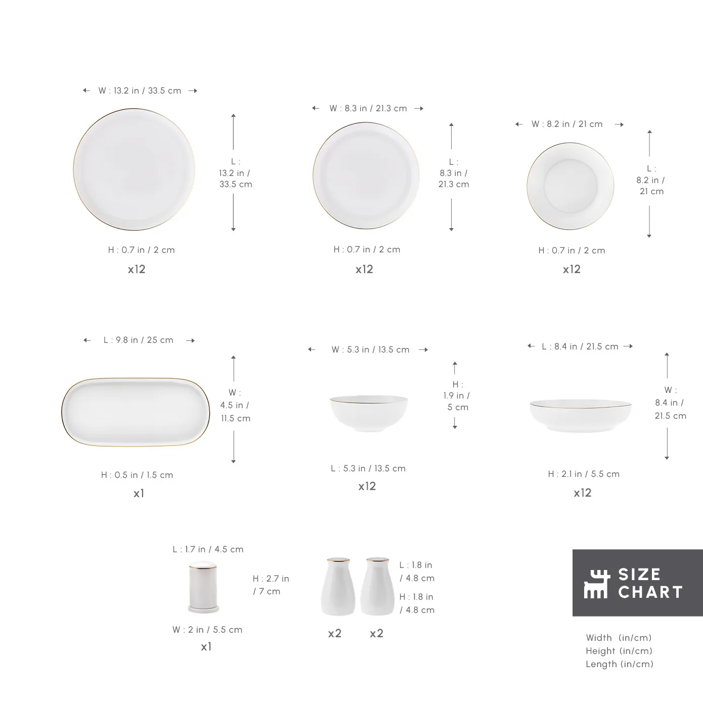 Karaca Stream Bone China Favaro 56-Piece Dinner Set for 12 People, Gold - Image 2
