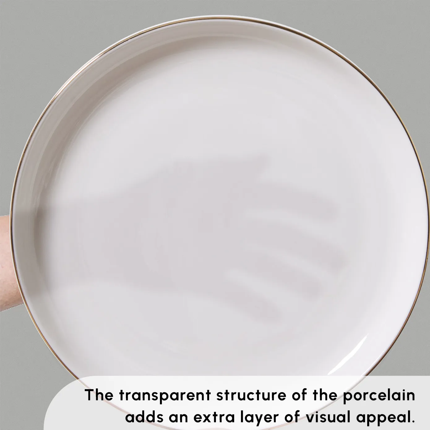 Karaca Stream Bone China Favaro 56-Piece Dinner Set for 12 People, Gold - Image 4